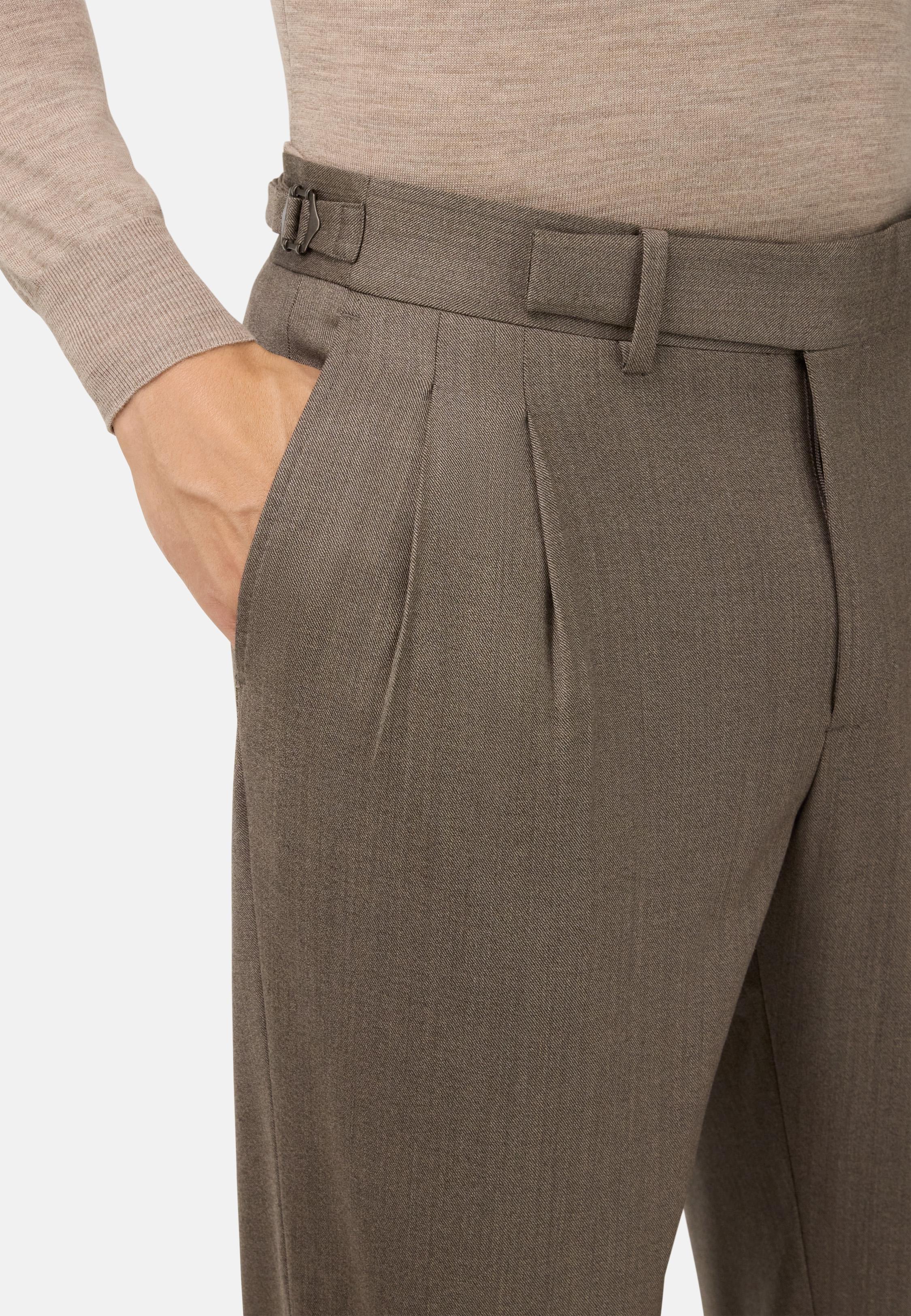BROWN Diagonal Suit in Stretch Wool, , large image number 3