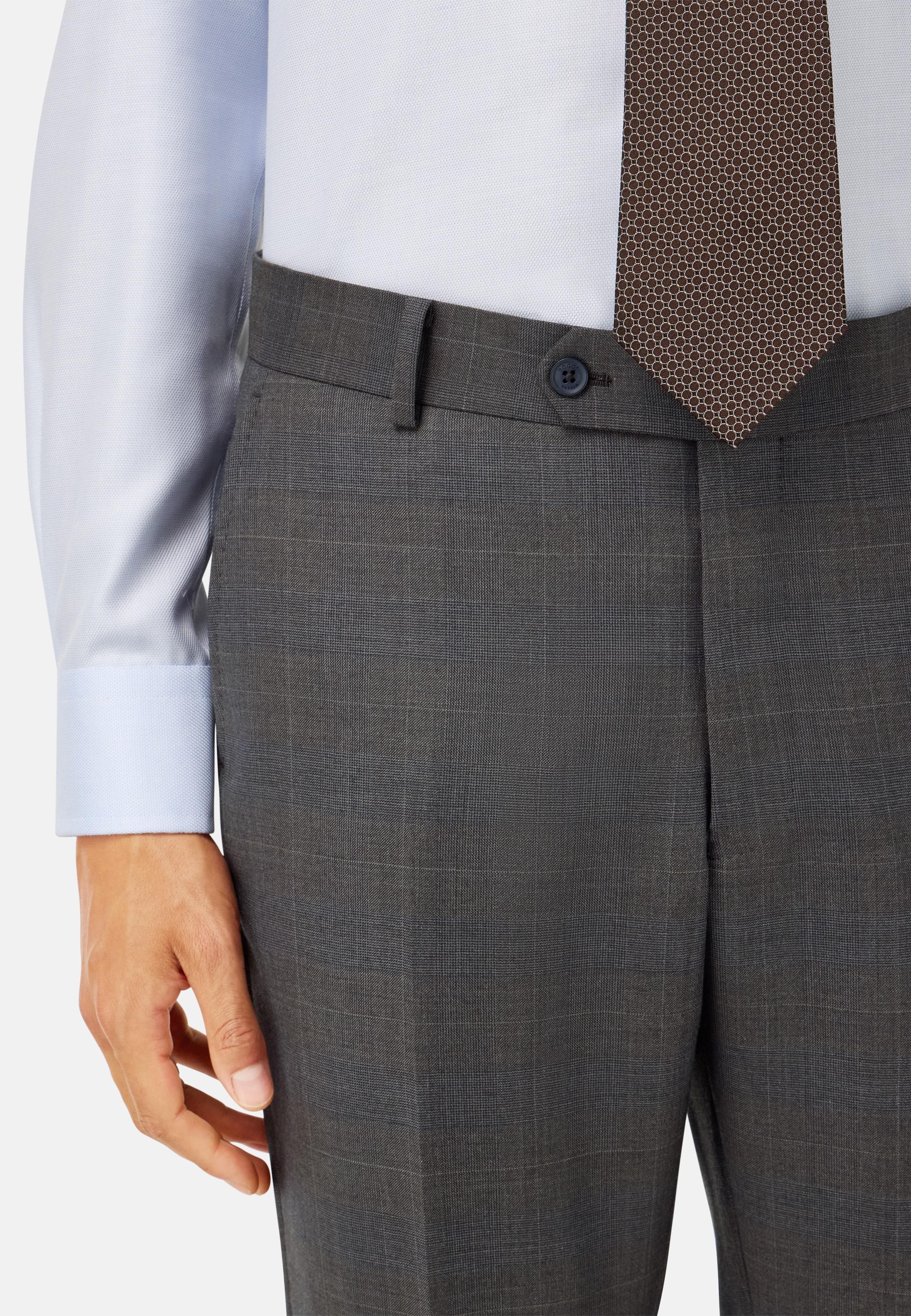 BROWN Prince of Wales Check Pure Wool Suit, , large image number 3