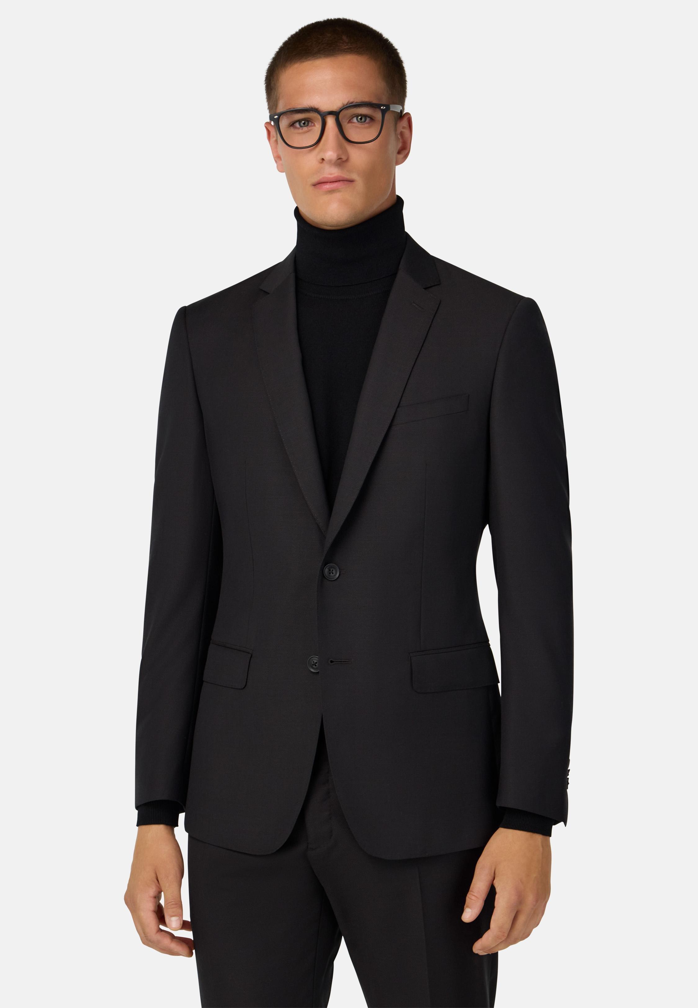 BROWN Micro Pattern Suit in Natural Stretch Wool, , large image number 0