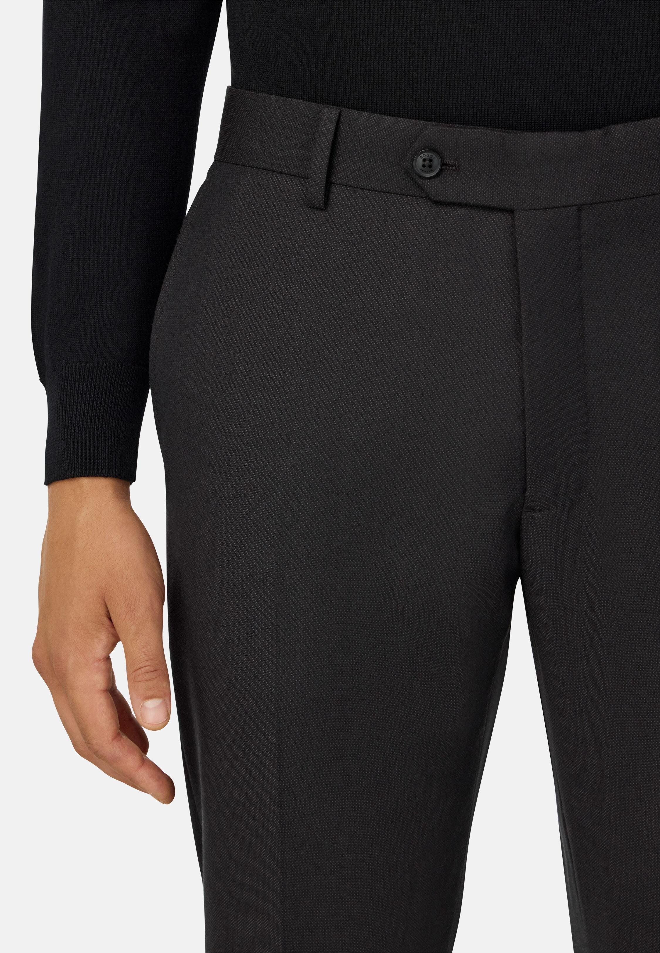 Micro Pattern Suit in Natural Stretch Wool Brown, Dark brown, large image number 3