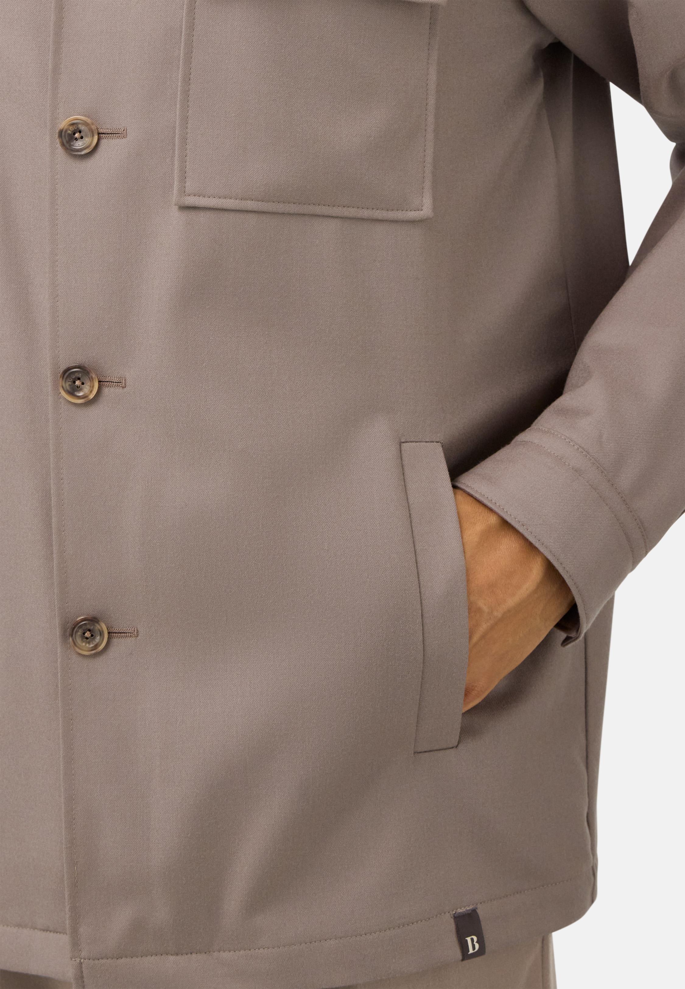 Link Shirt Jacket In Wool Flannel Beige, , large image number 2