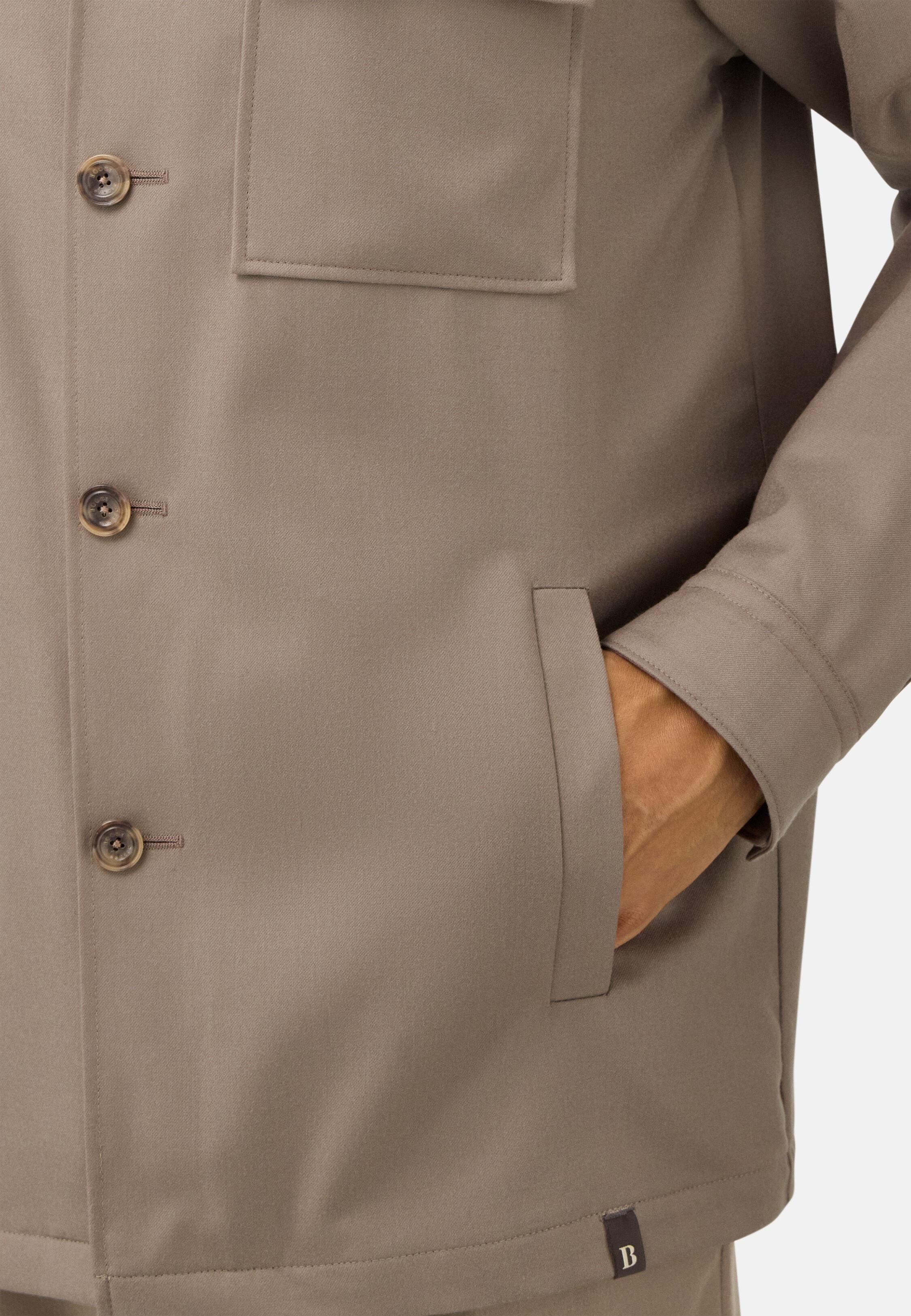 Link Shirt Jacket In Wool Flannel Beige, Beige, large image number 2