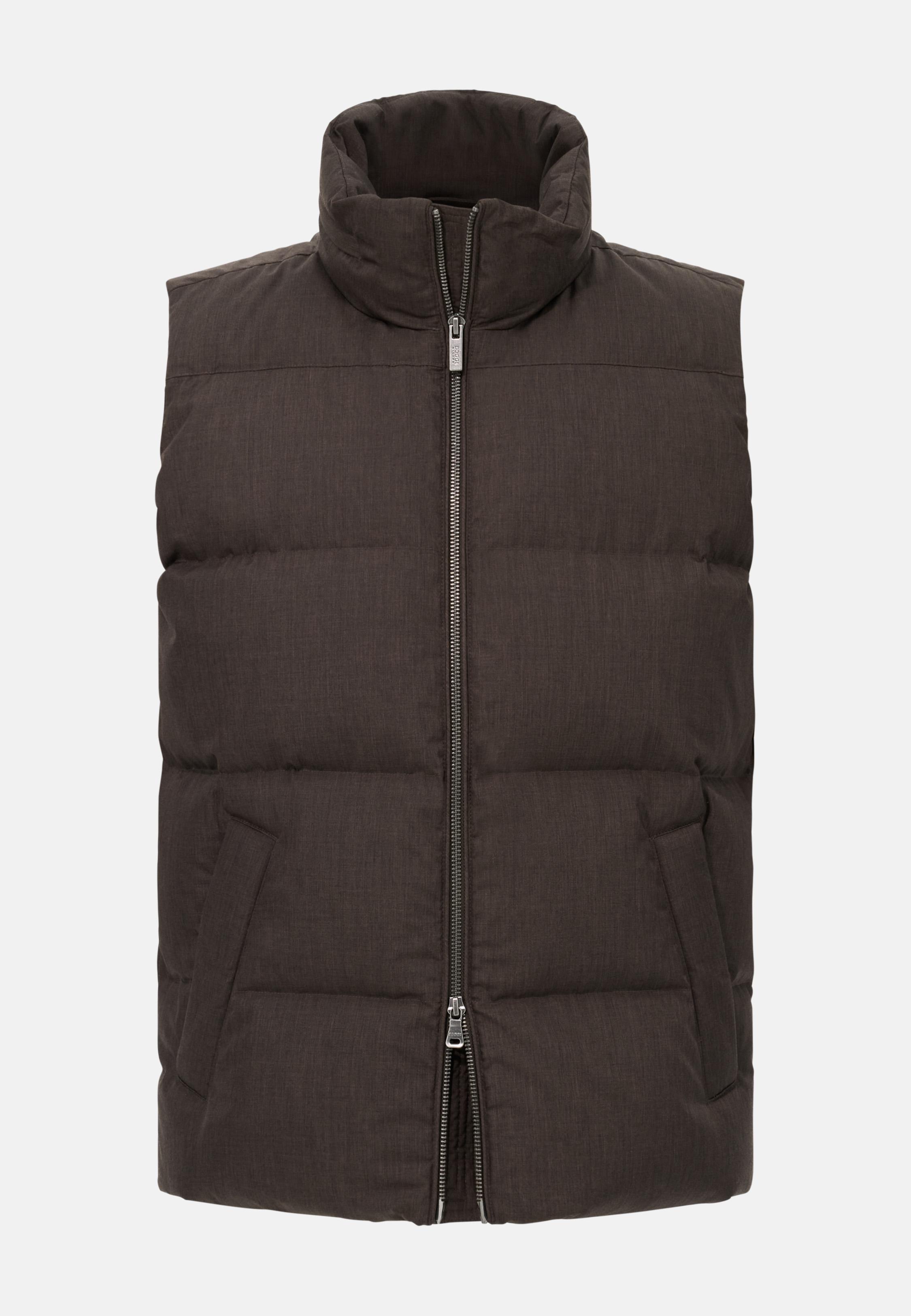 Gilet In Technical Fabric With Goose Down Brown, Brown, medium