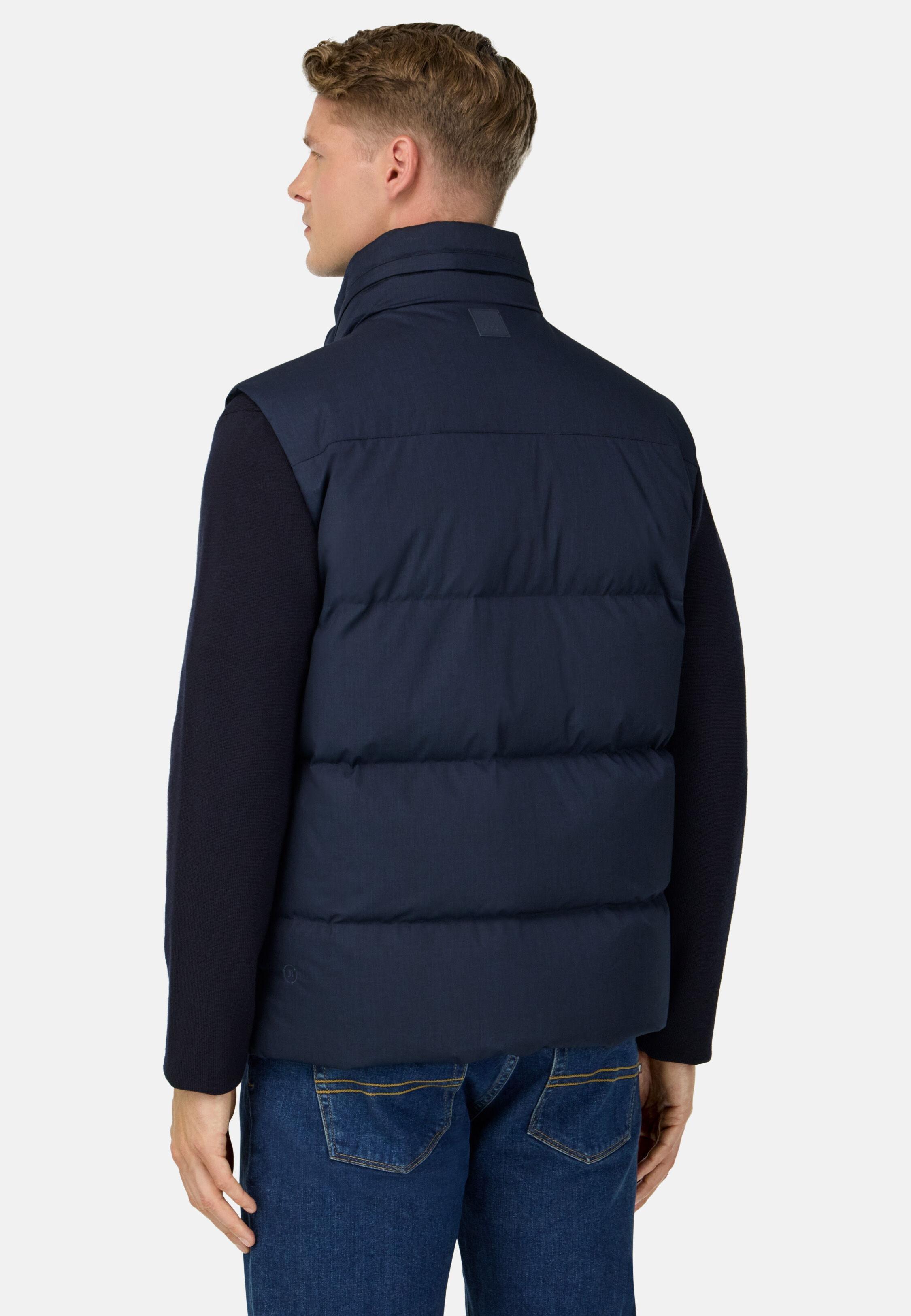 Gilet In Technical Fabric With Goose Down Blue, 3901_NAVY, medium