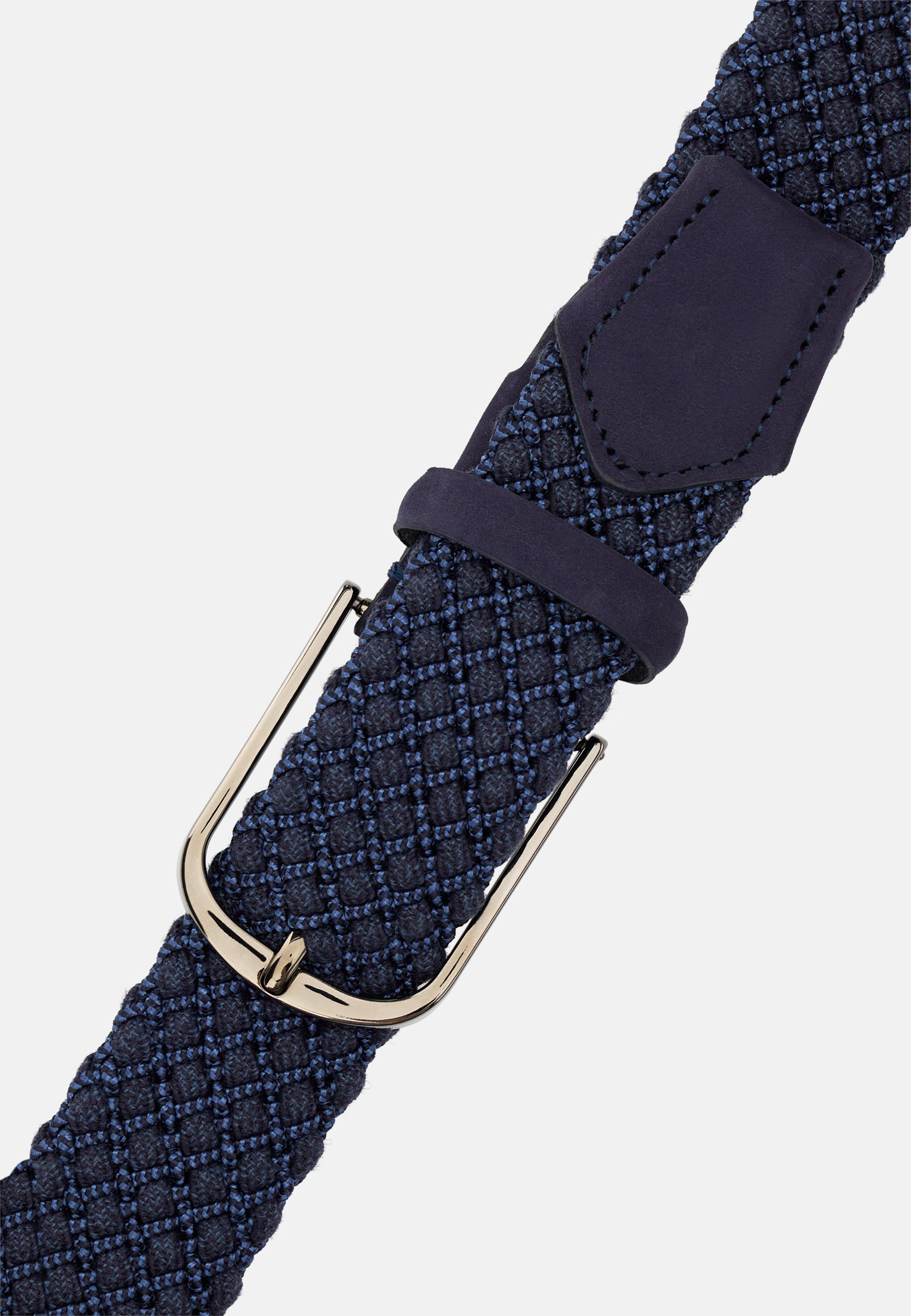 Woven Belt in a Stretch Viscose Blend Blue, Navy blue, medium