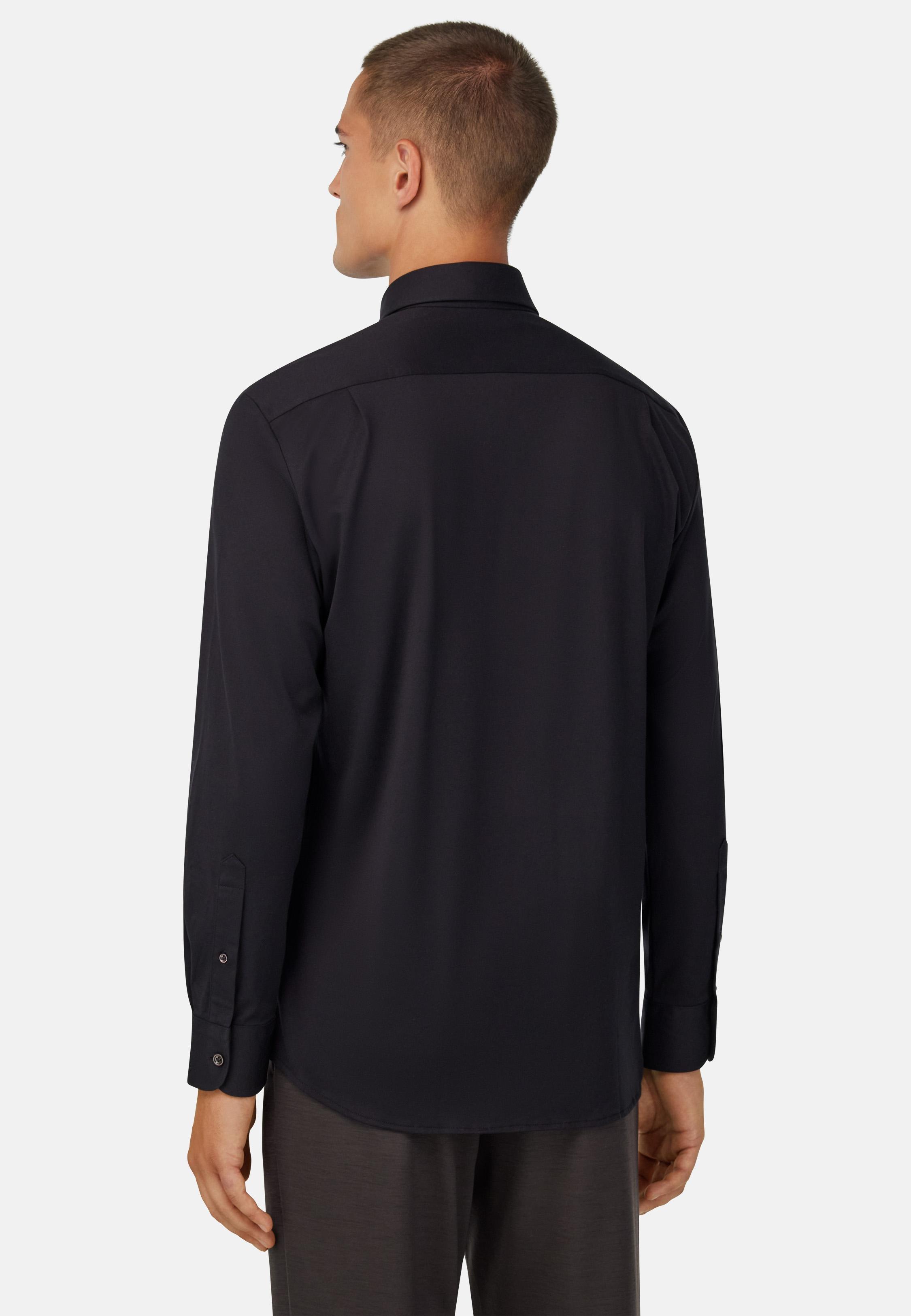 Regular Fit Cotton And Silk Polo Shirt Black, Black, large image number 1