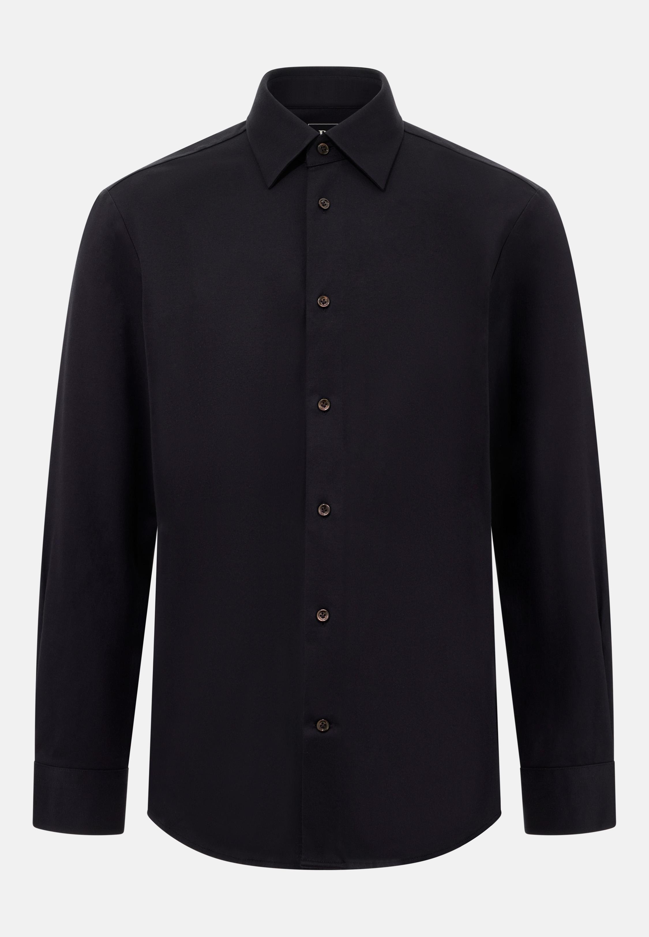 Regular Fit Cotton And Silk Polo Shirt Black, Black, large image number 4