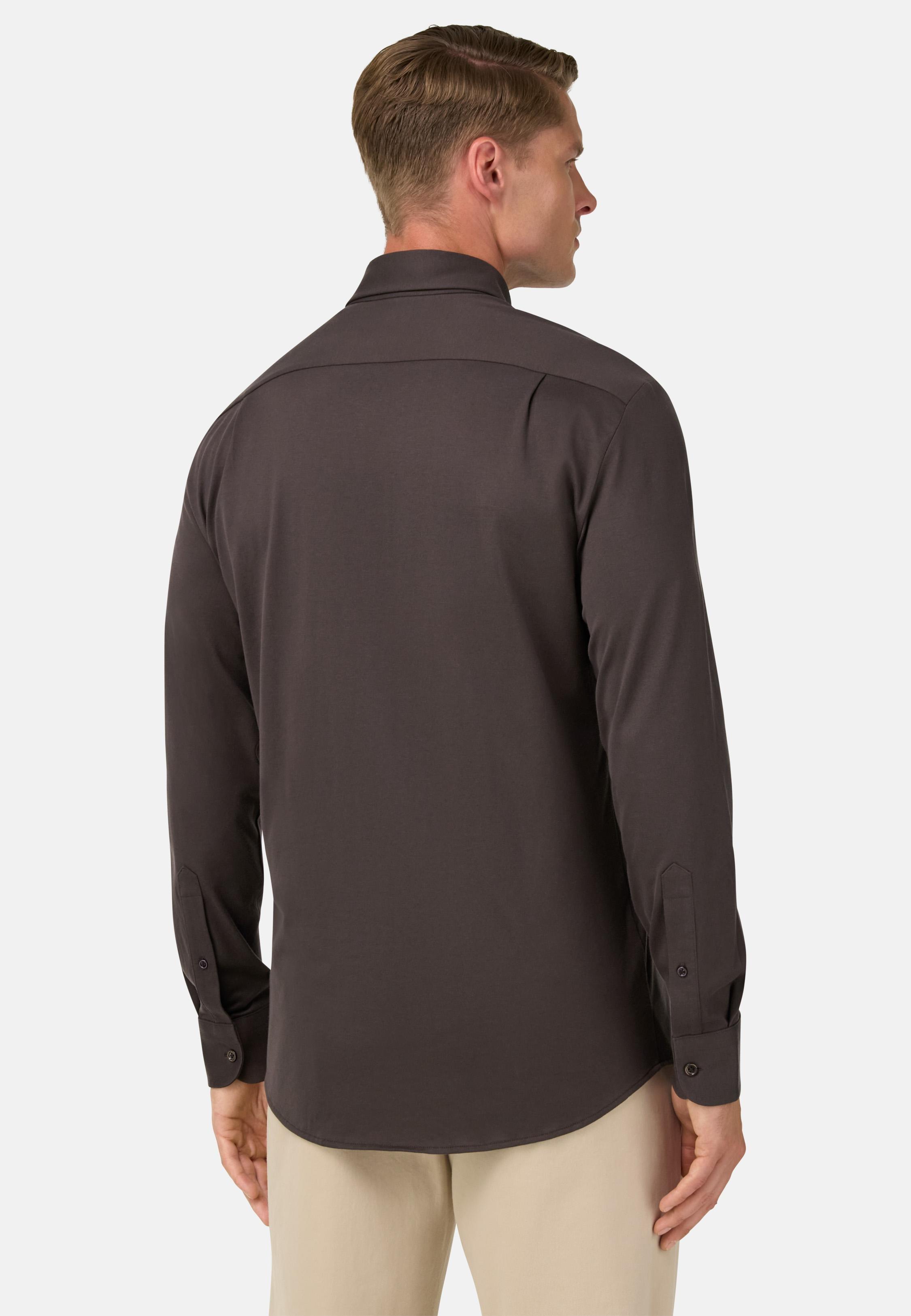 Regular Fit Cotton And Silk Polo Shirt Brown, Brown, medium