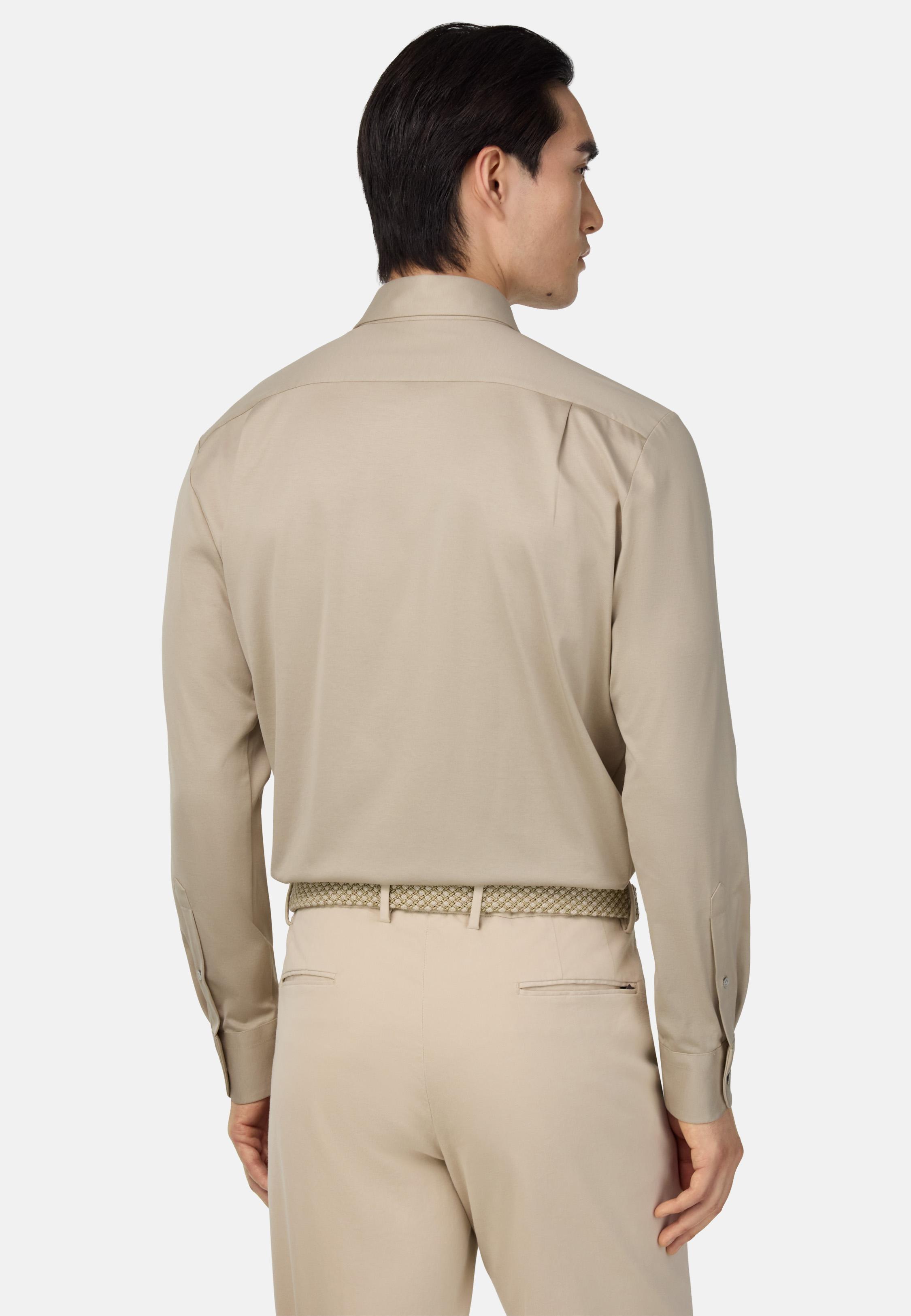 Regular Fit Cotton And Silk Polo Shirt Beige, Sand, large image number 1