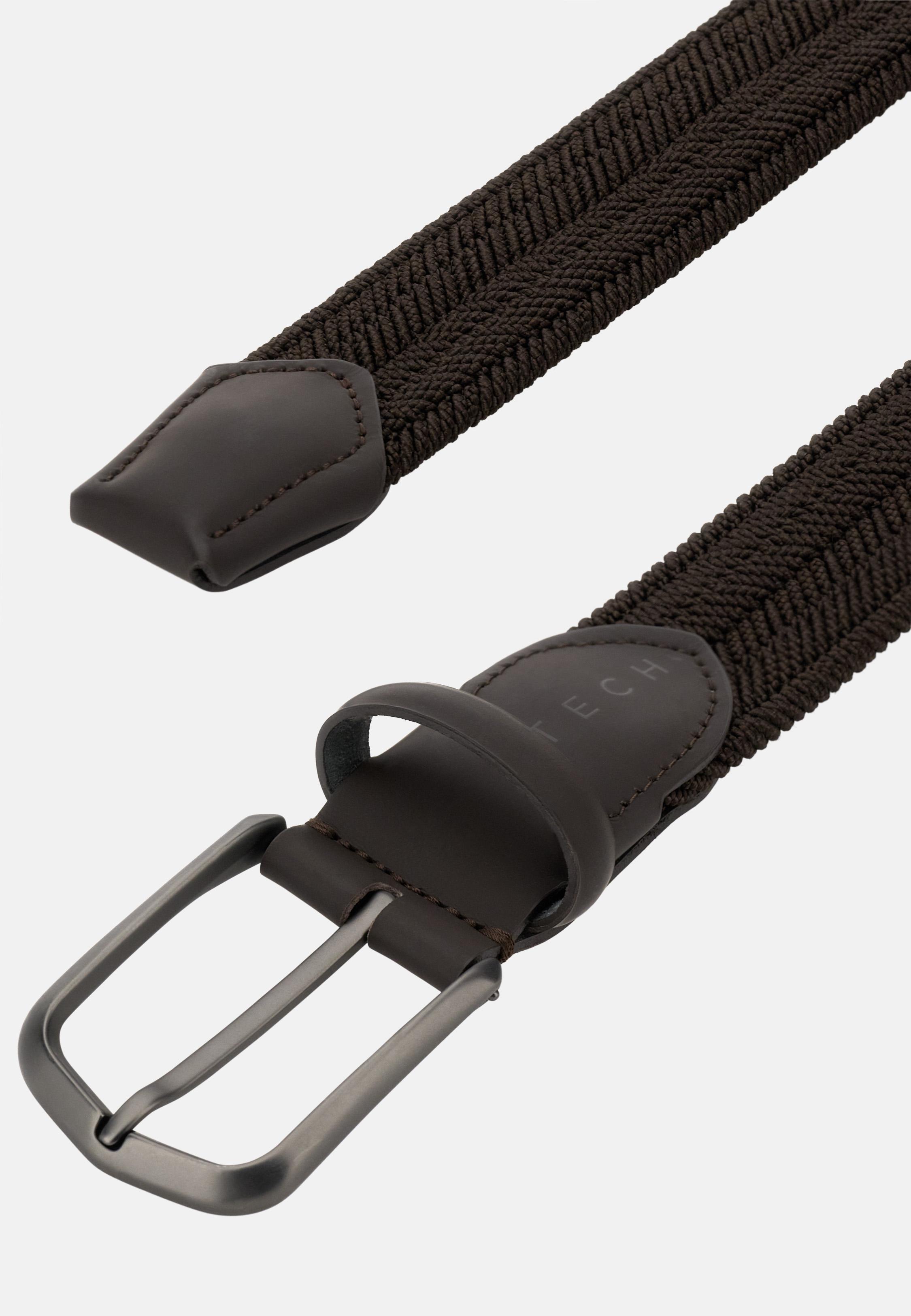 Woven Belt in a Stretch Viscose Blend Brown, Dark brown, medium