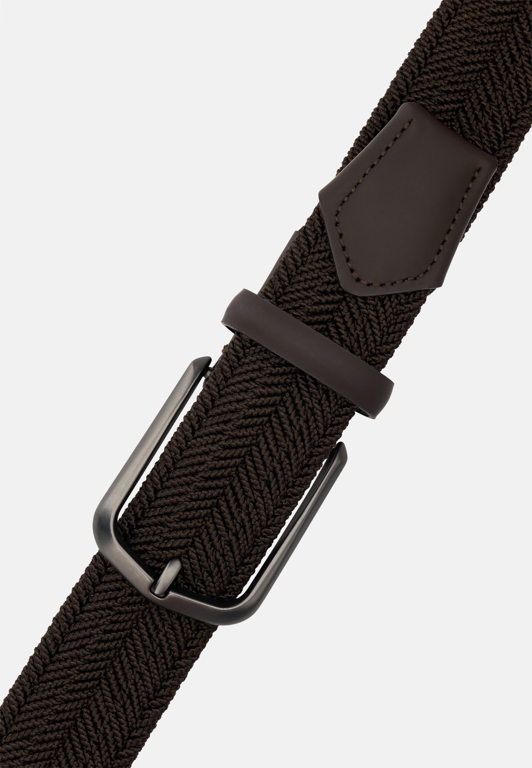 Woven Belt in a Stretch Viscose Blend Brown, Dark brown, medium