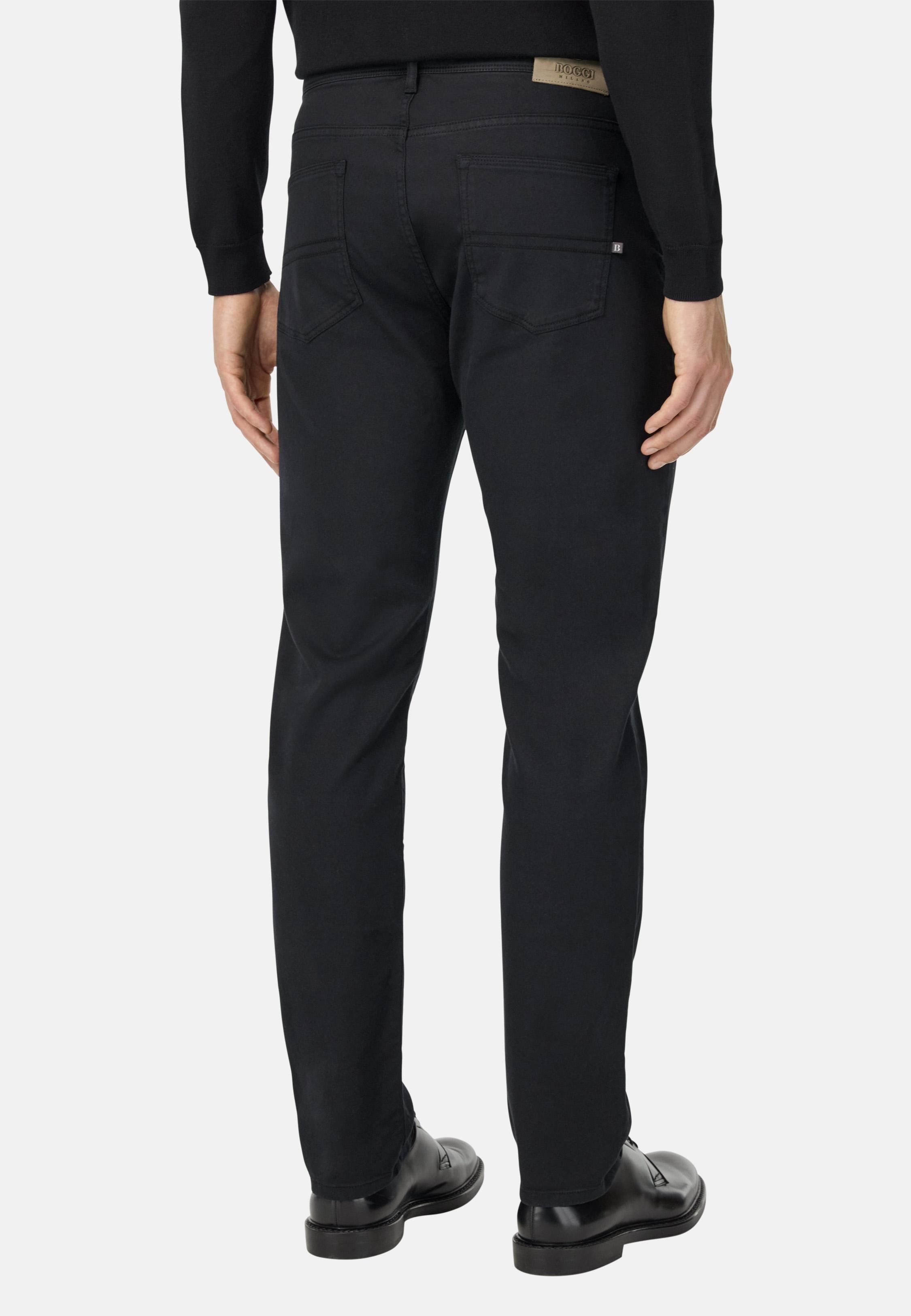 Stretch Cotton Tencel Jeans Navy, Navy blue, medium