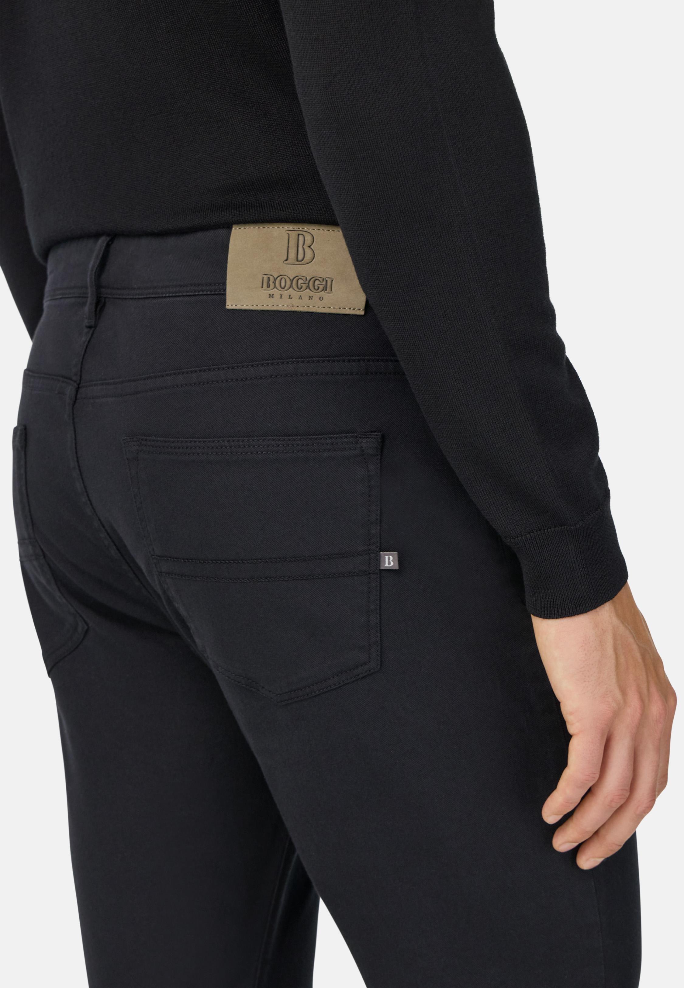 Stretch Cotton Tencel Jeans Navy, Navy blue, medium