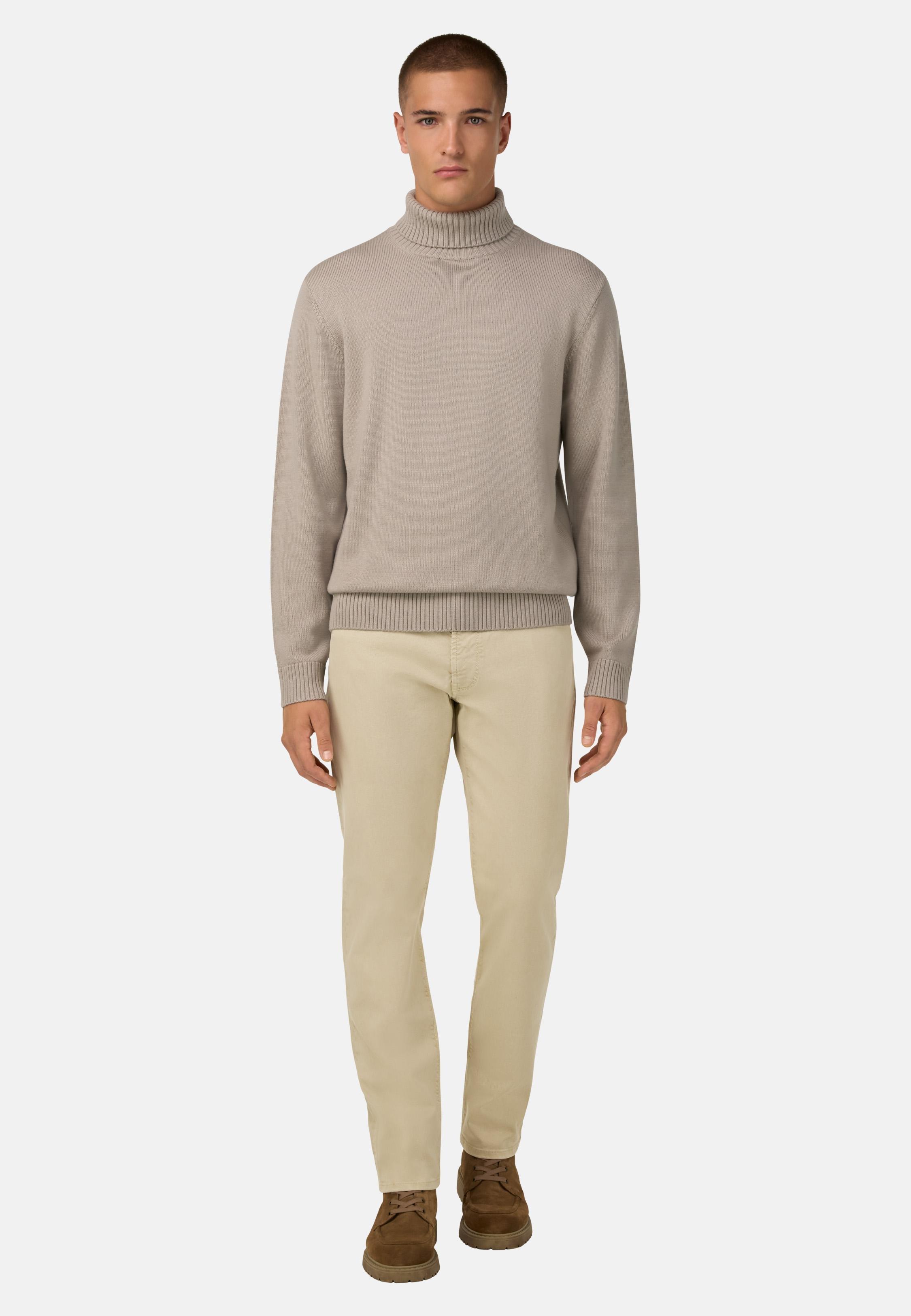 BEIGE Stretch Cotton/Tencel Jeans, Sand, large image number 1