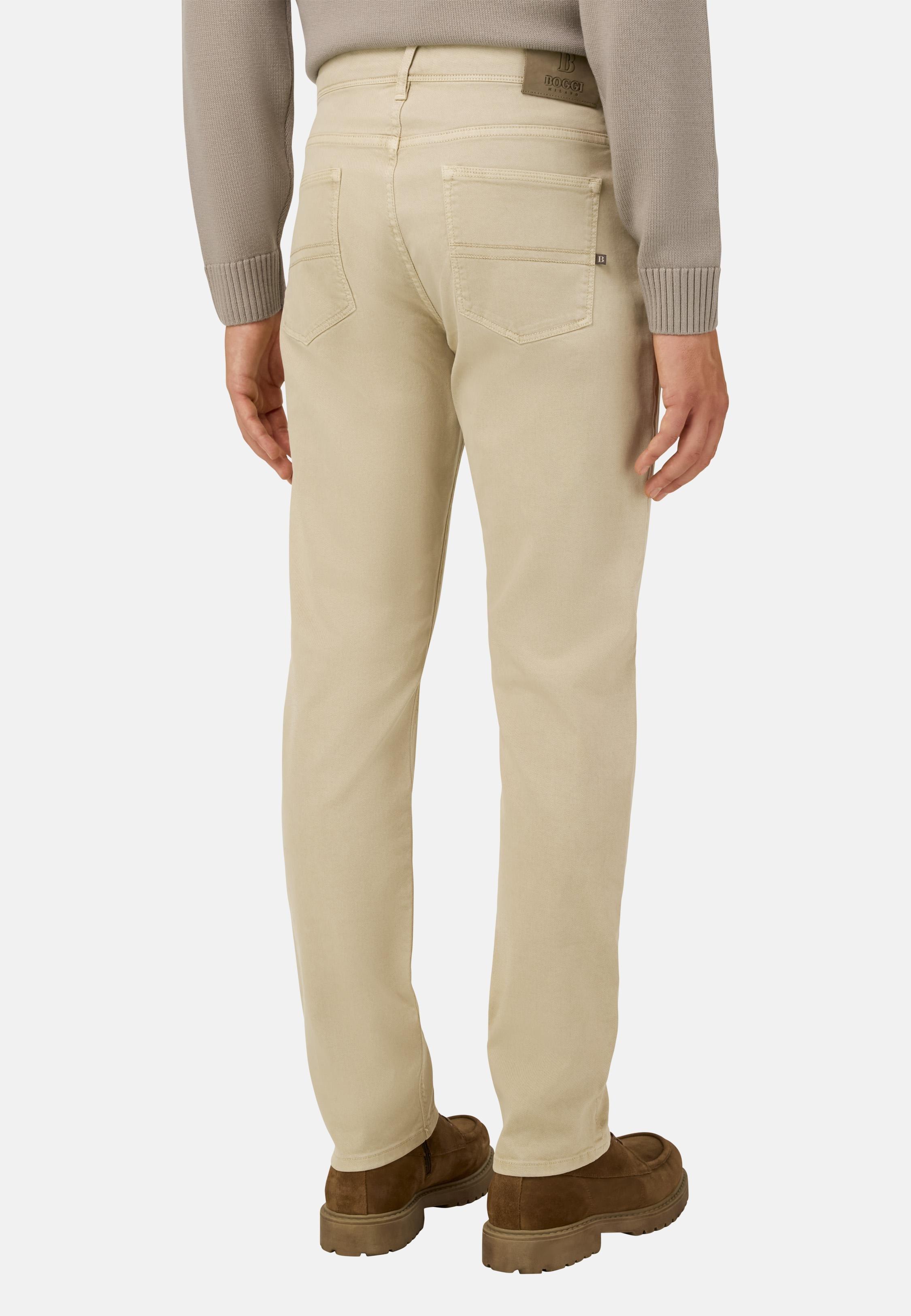 BEIGE Stretch Cotton/Tencel Jeans, Sand, large image number 2