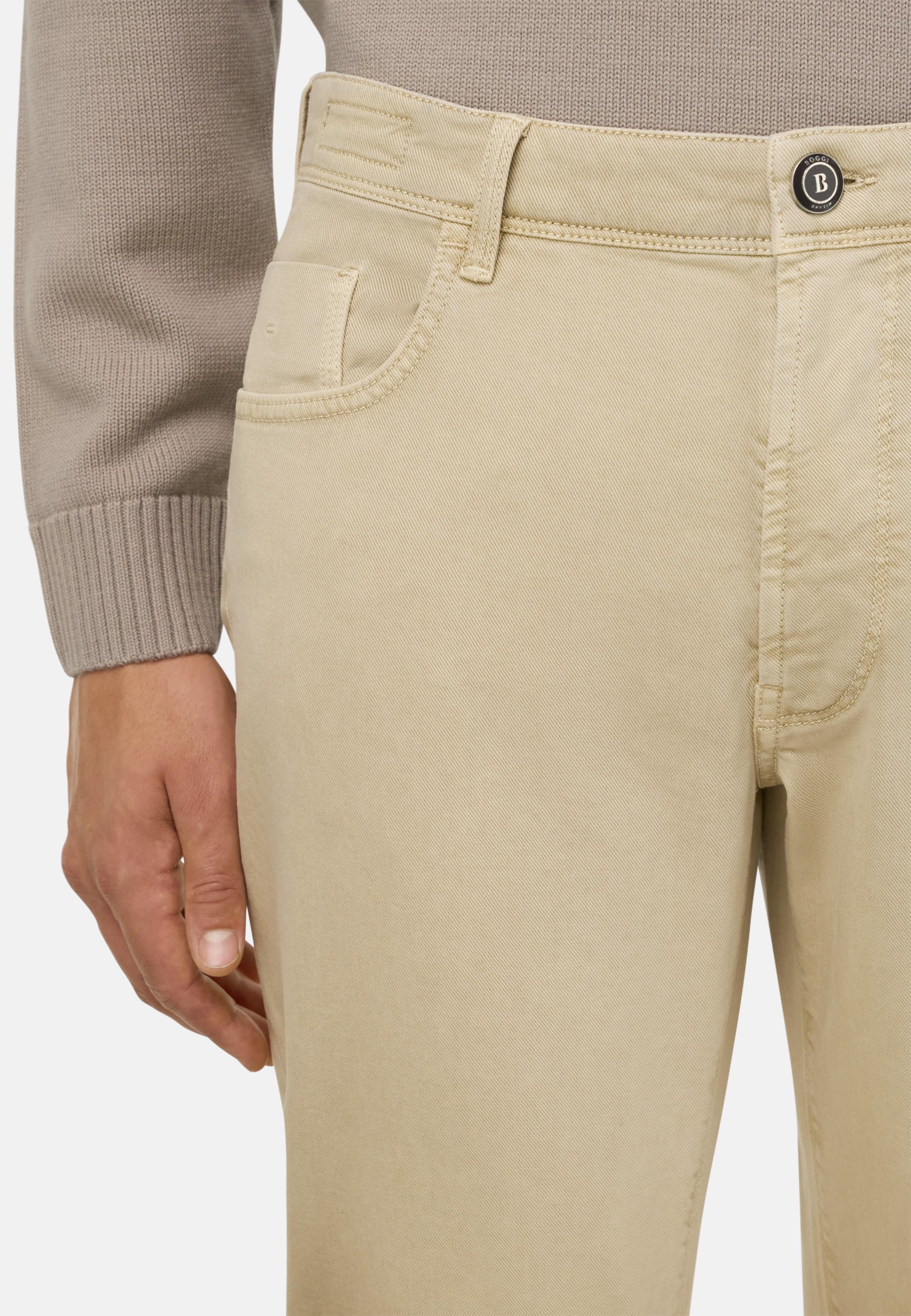 BEIGE Stretch Cotton/Tencel Jeans, Sand, large image number 3