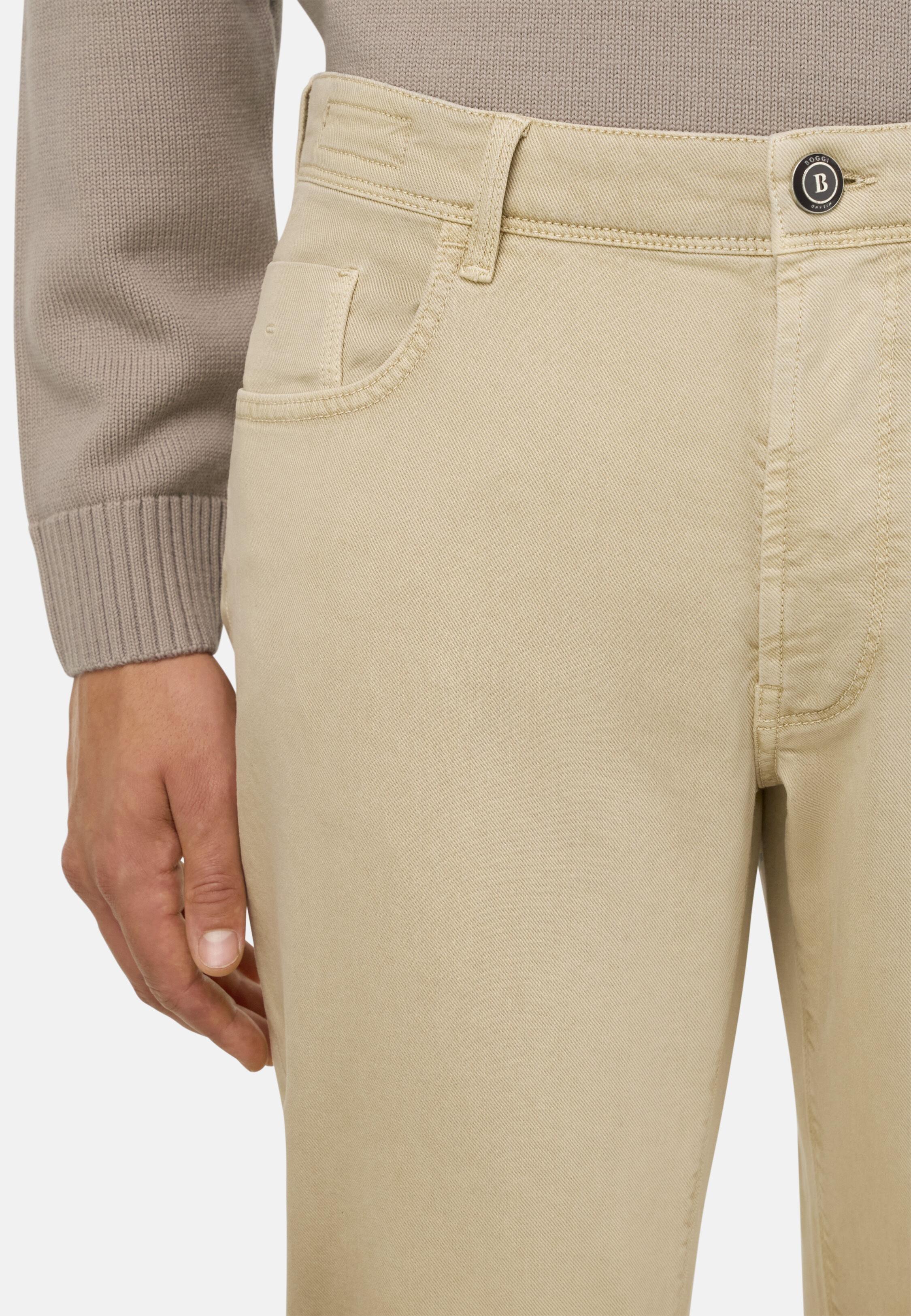 SAND Stretch Cotton/Tencel Jeans, Sand, large image number 4
