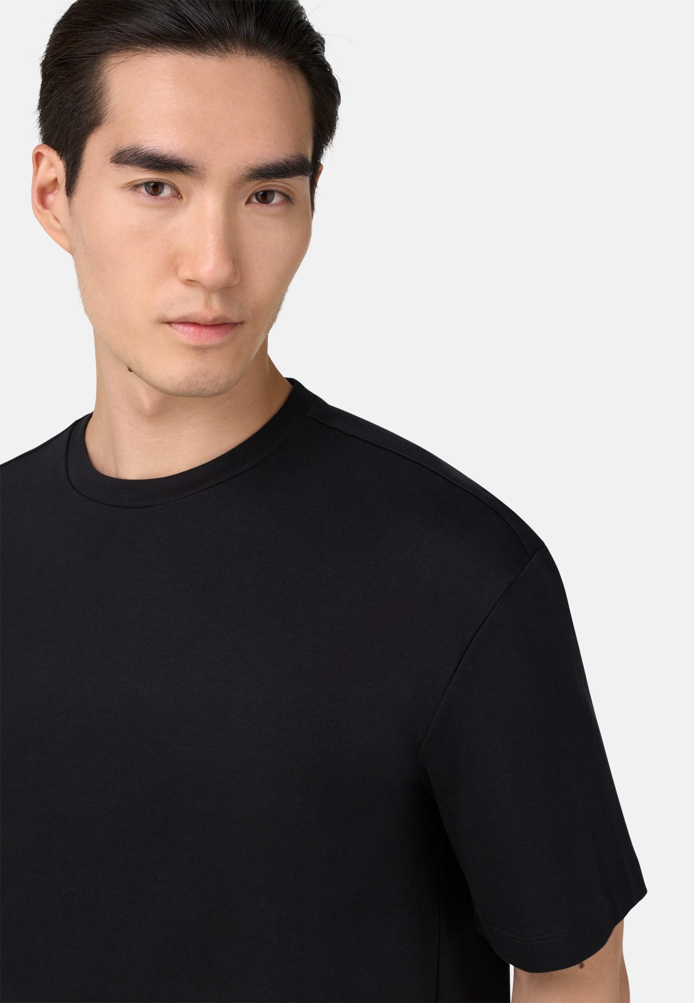 BLACK Pima Cotton T-Shirt, Black, large image number 2