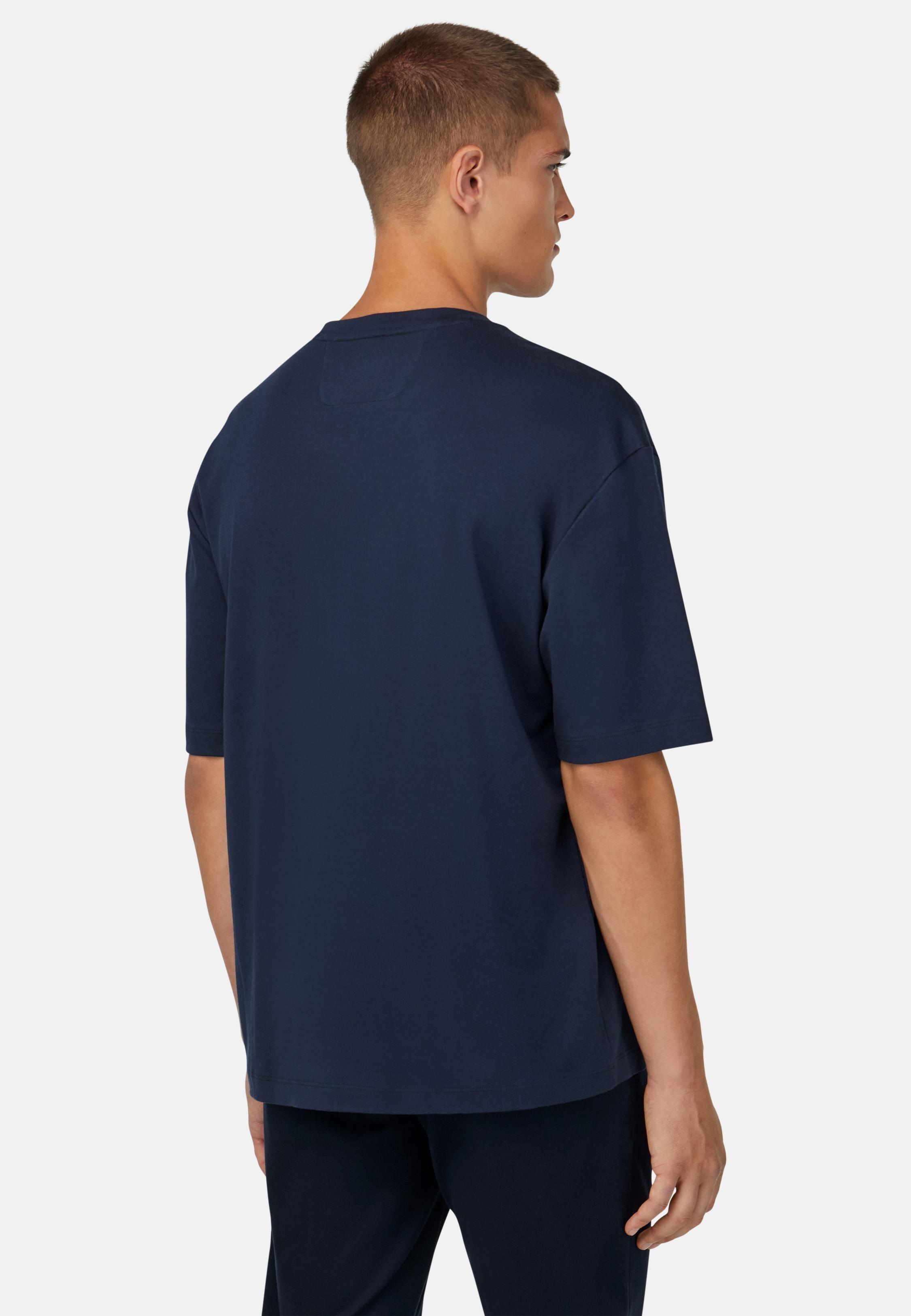 Pima Cotton T-Shirt Blue, DARK NAVY, medium