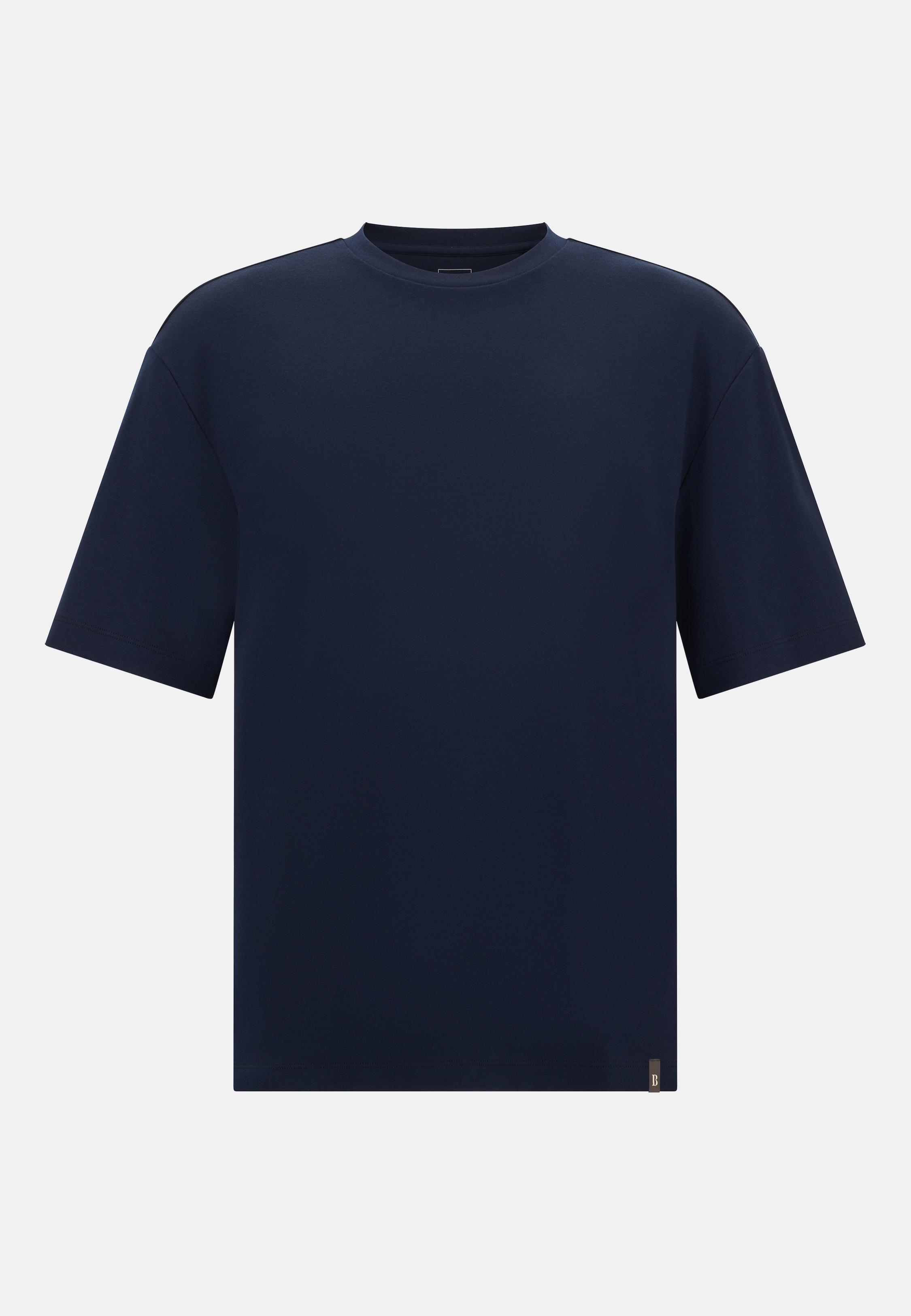 Pima Cotton T-Shirt Blue, DARK NAVY, large image number 3
