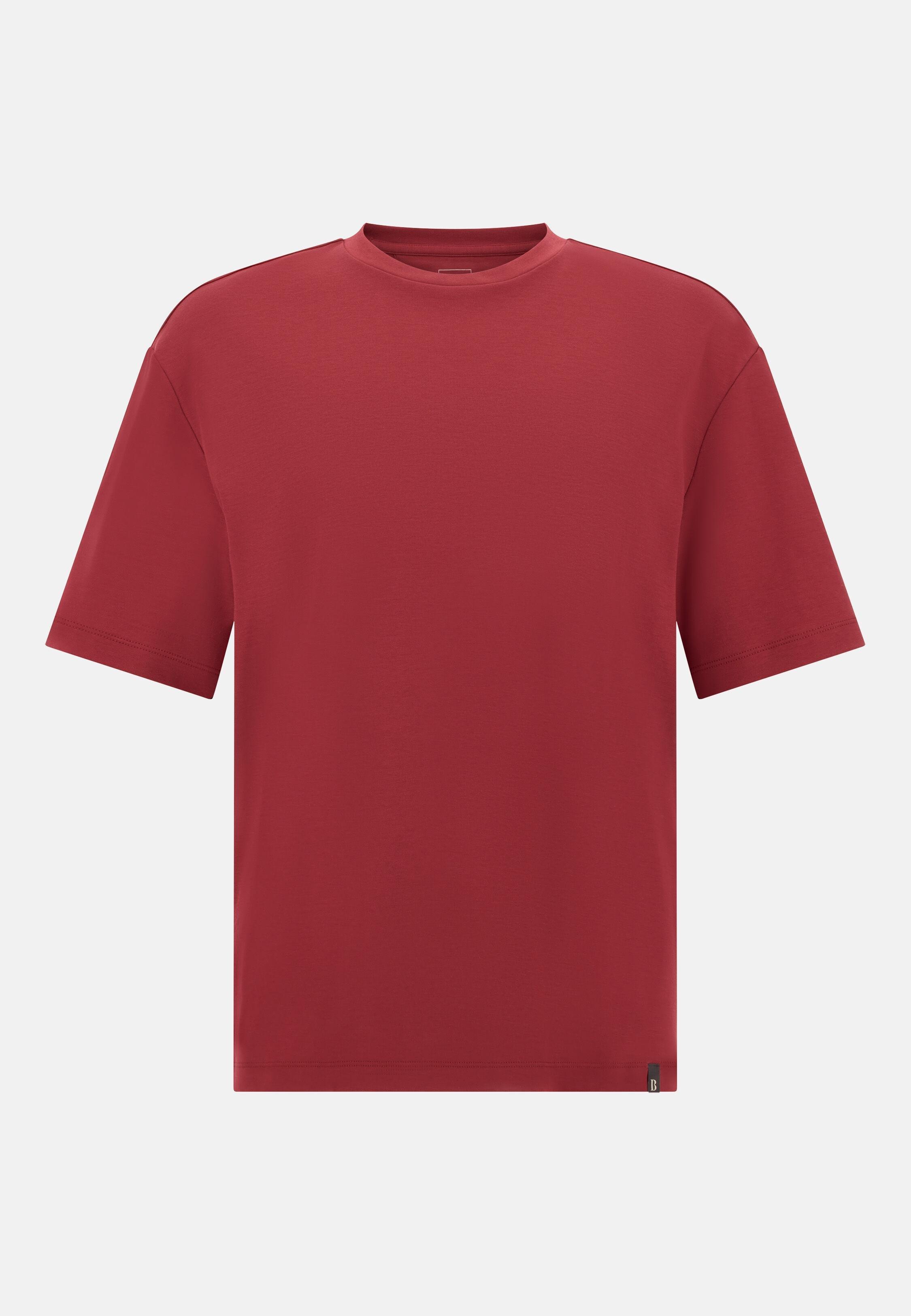 Pima Cotton Interlock Crew Neck T-Shirt Burgundy, Burgundy, large image number 3