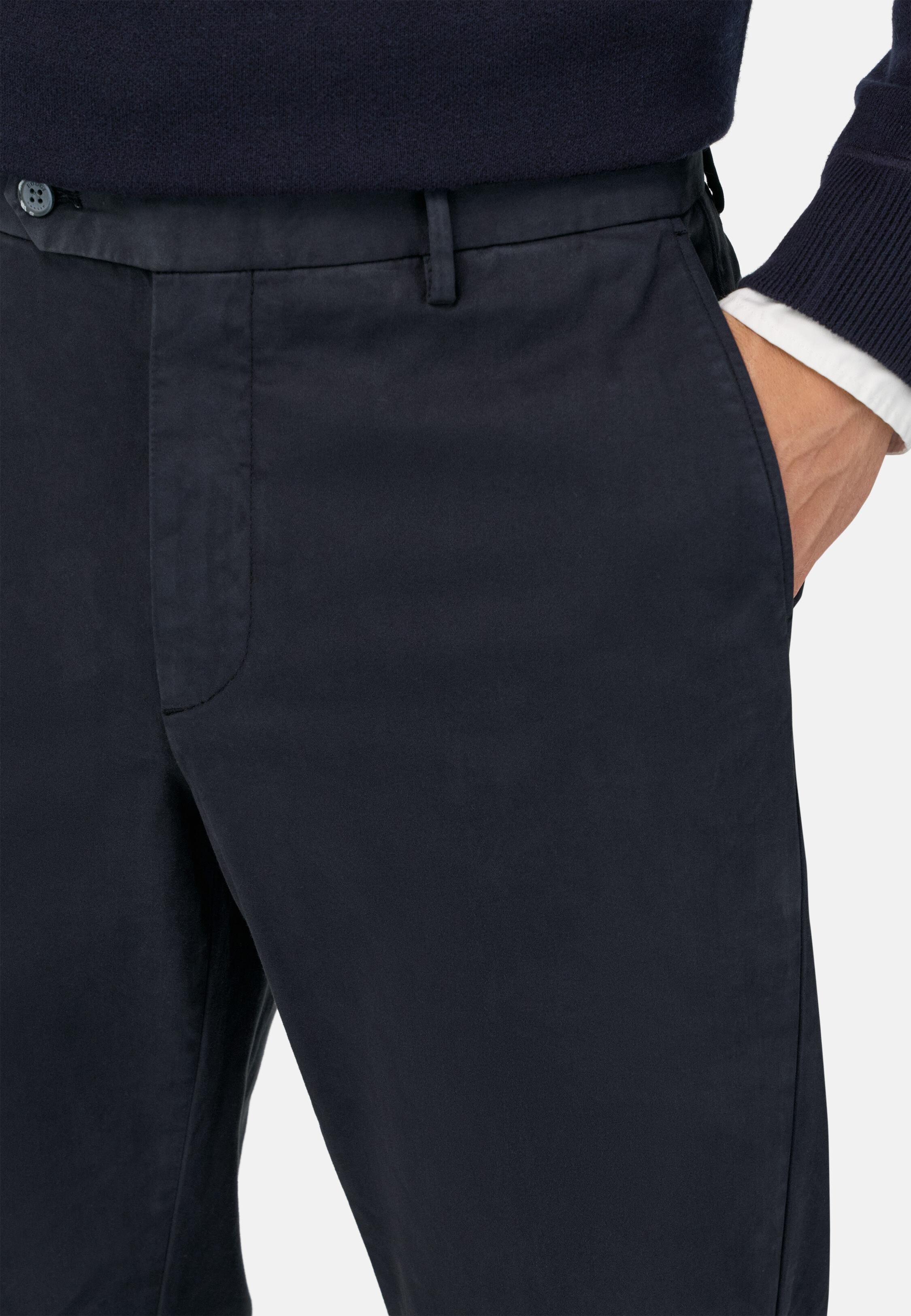 Stretch Cotton Trousers Blue, 3901_NAVY, large image number 7