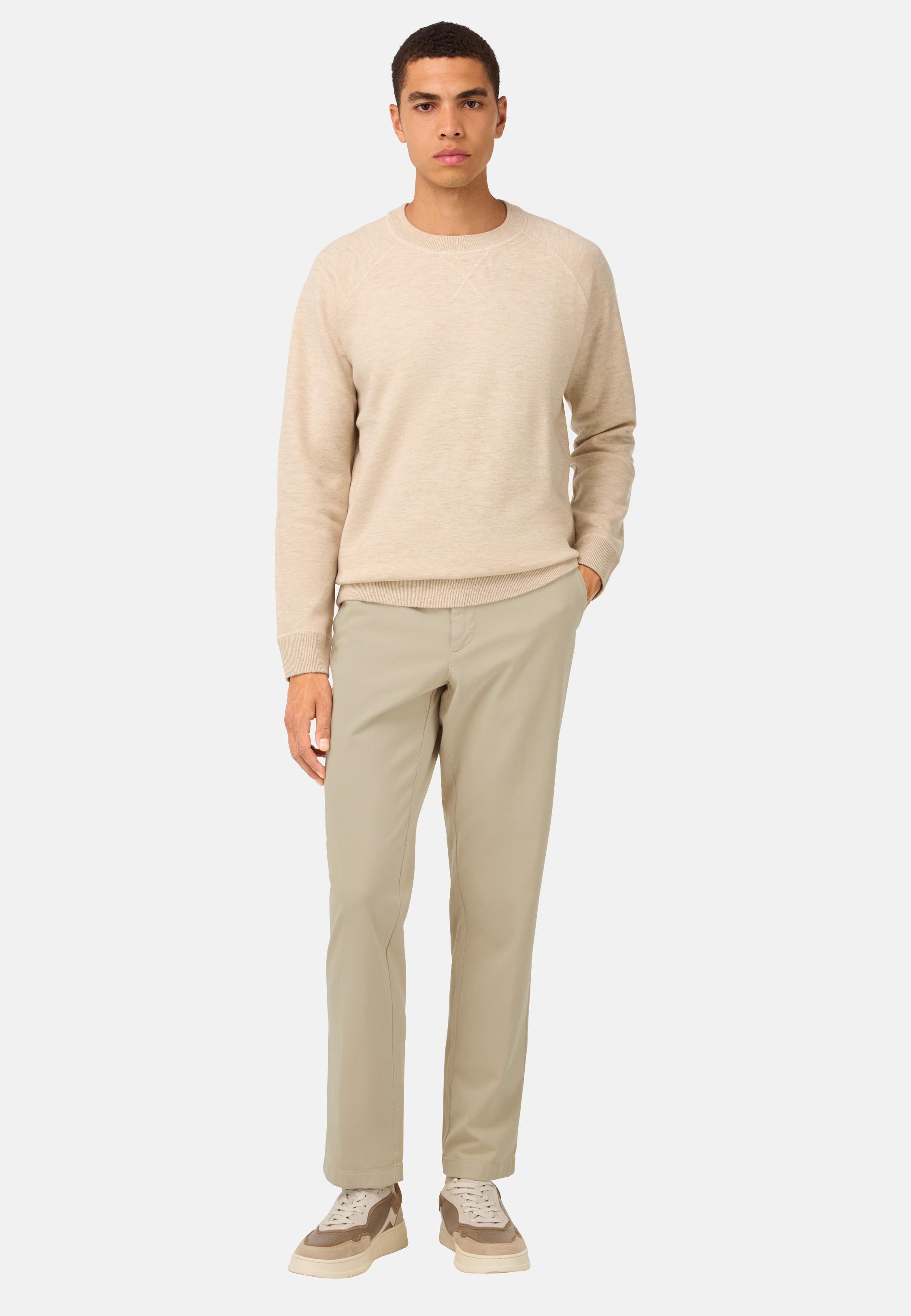 Stretch Cotton Trousers Beige, , large image number 1