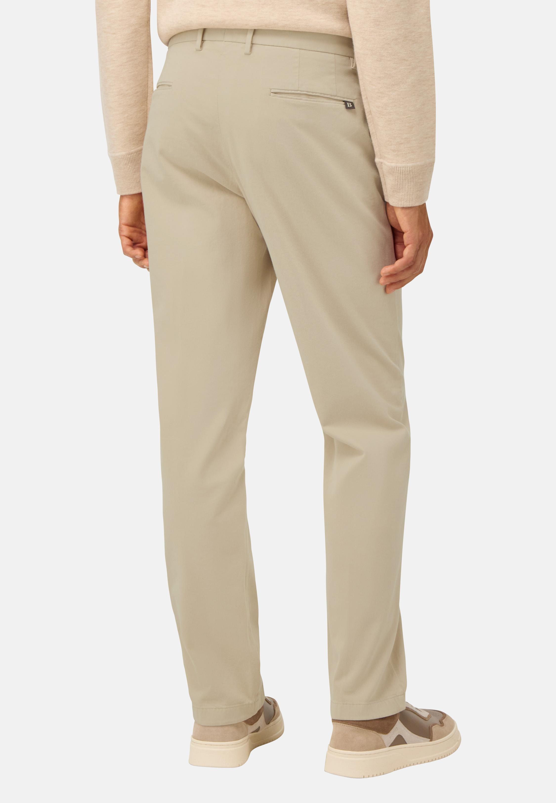 Stretch Cotton Trousers Beige, Beige, large image number 4