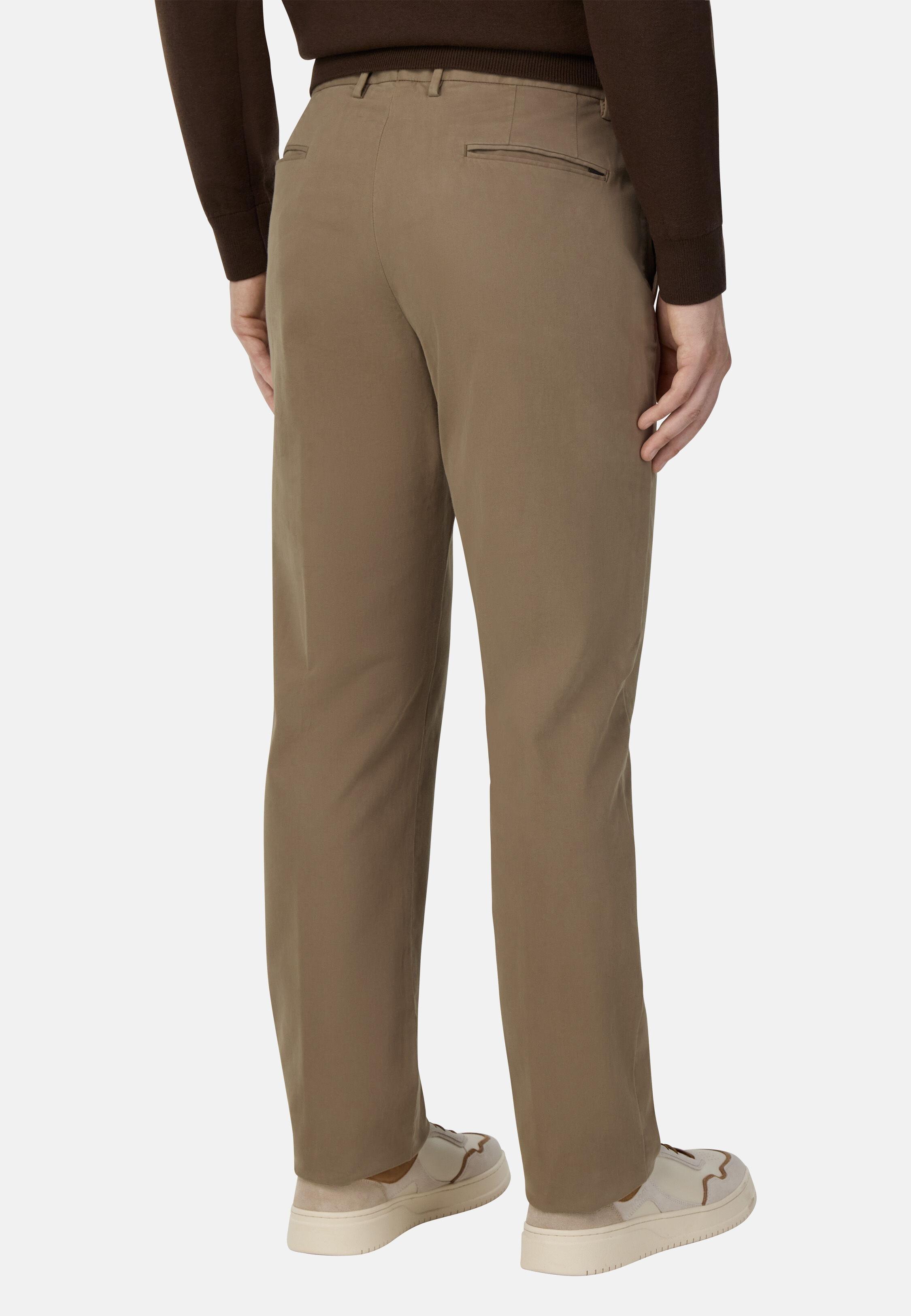 Stretch Cotton Trousers Brown, Taupe, large image number 5