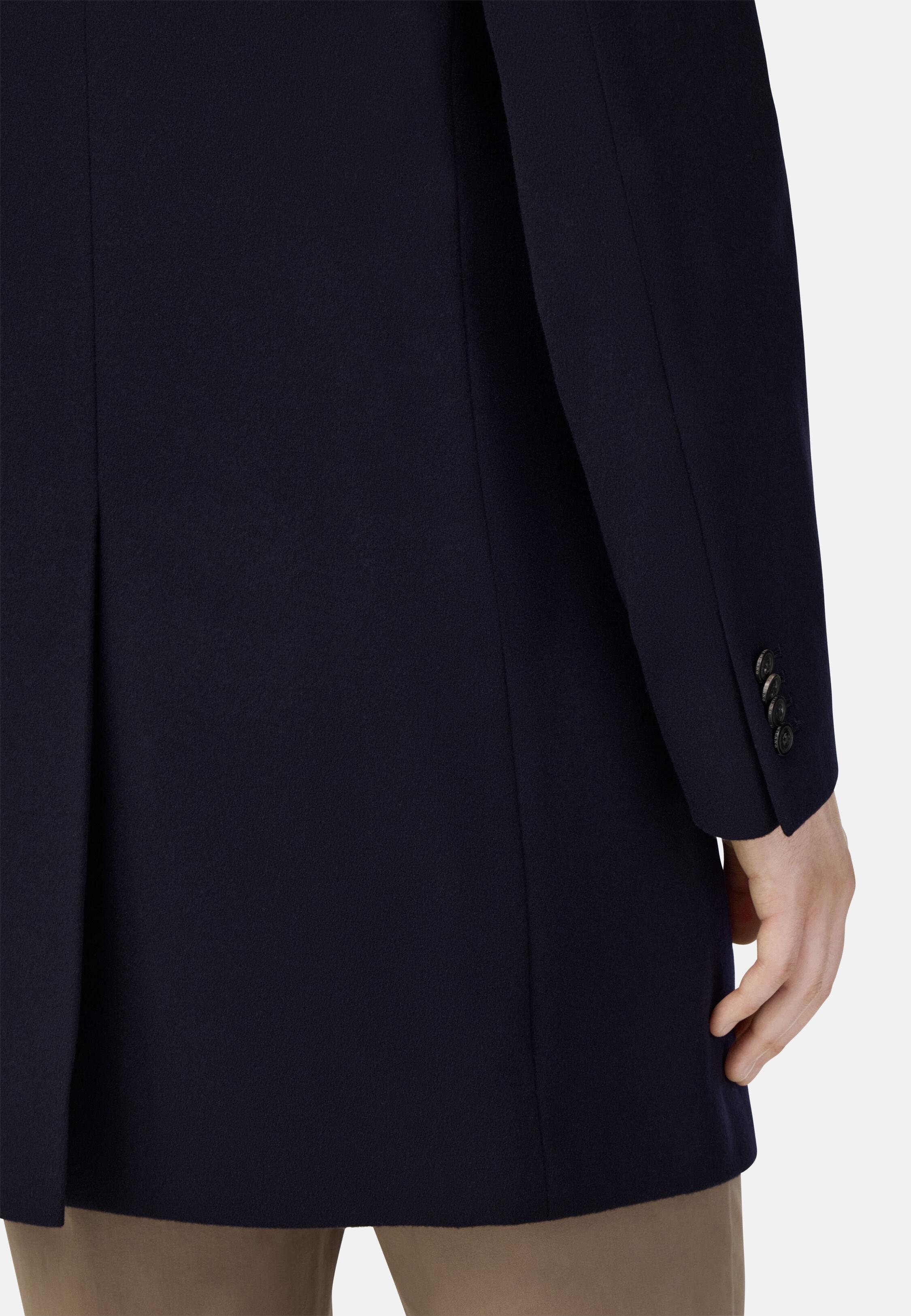 Single-breasted coat in pure cashmere. Blue, 3901_NAVY, medium