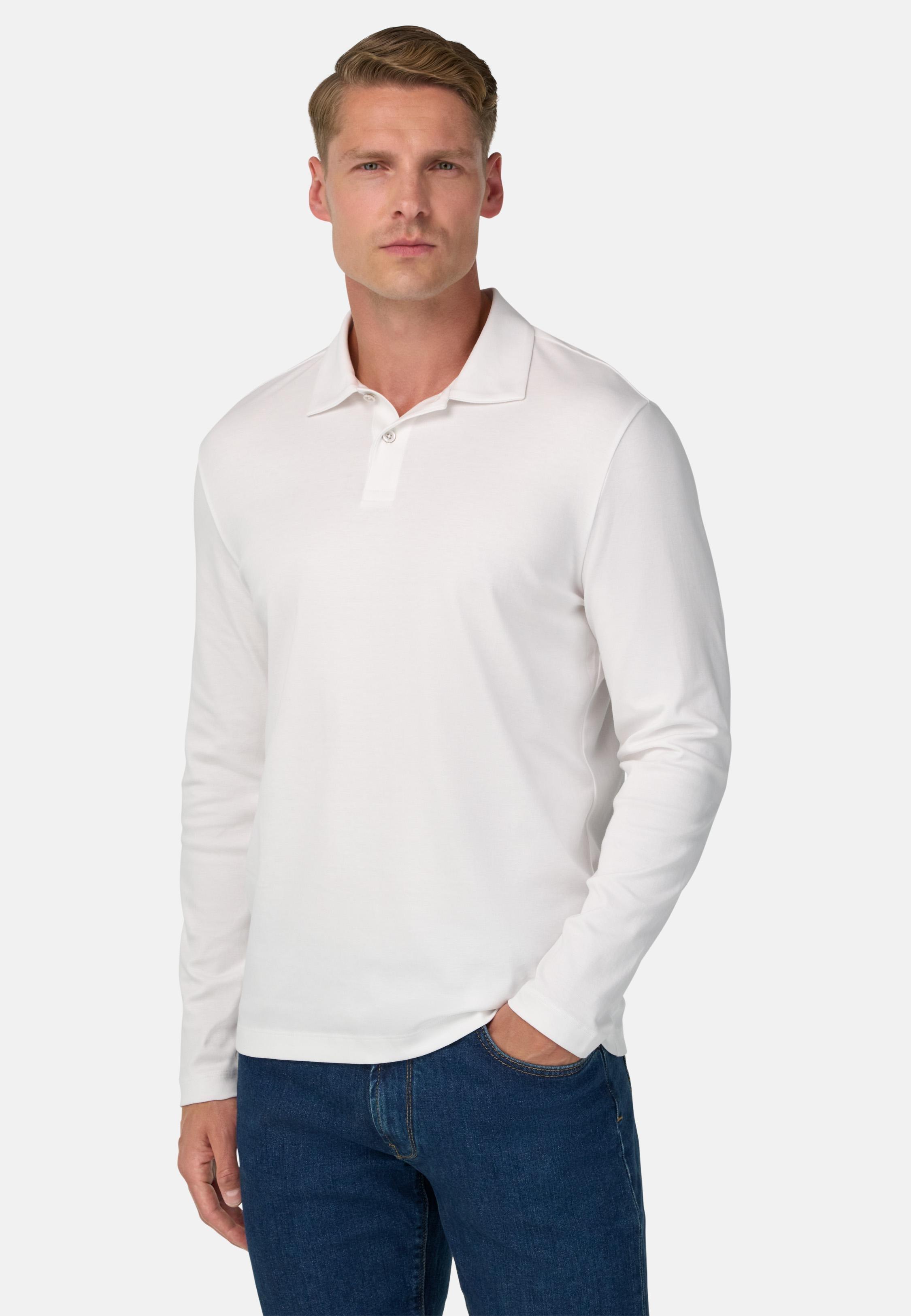 Pima Cotton Polo Shirt White, , large image number 0