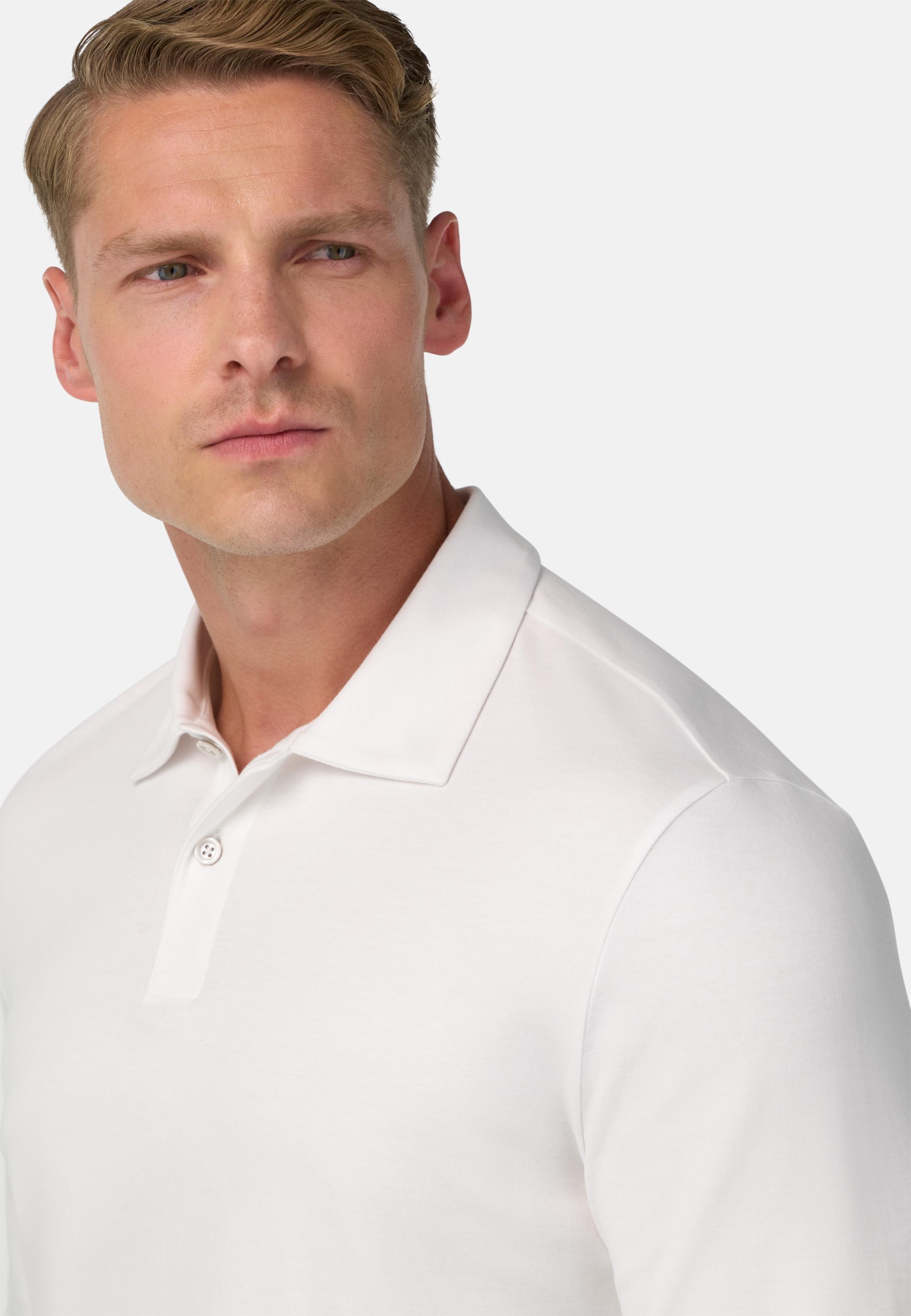 Pima Cotton Polo Shirt White, , large image number 2