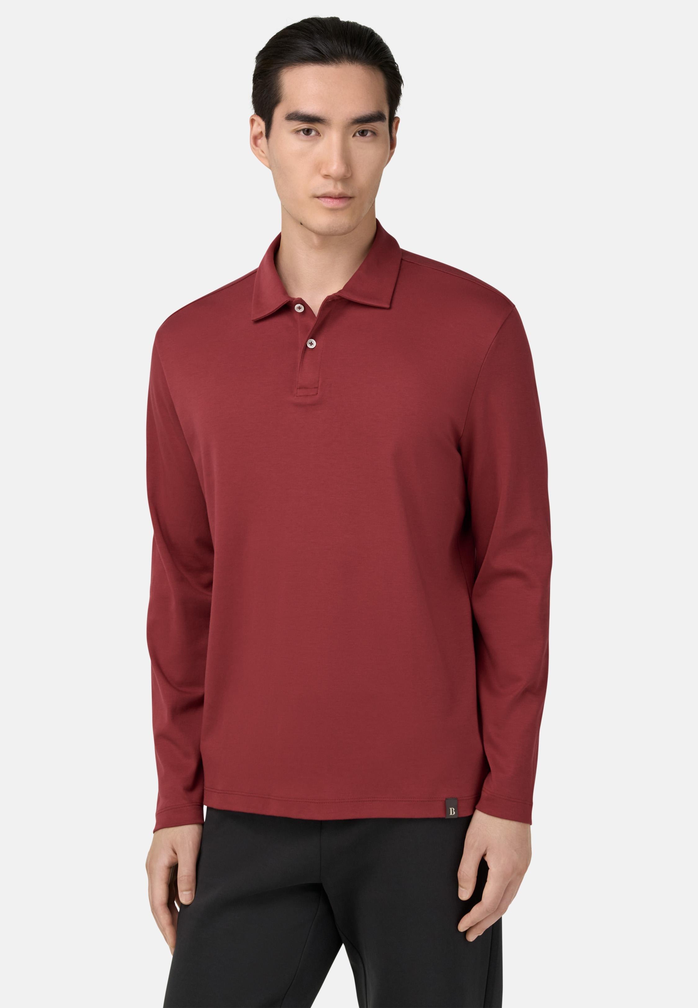 RED Pima Cotton Polo Shirt, Burgundy, medium