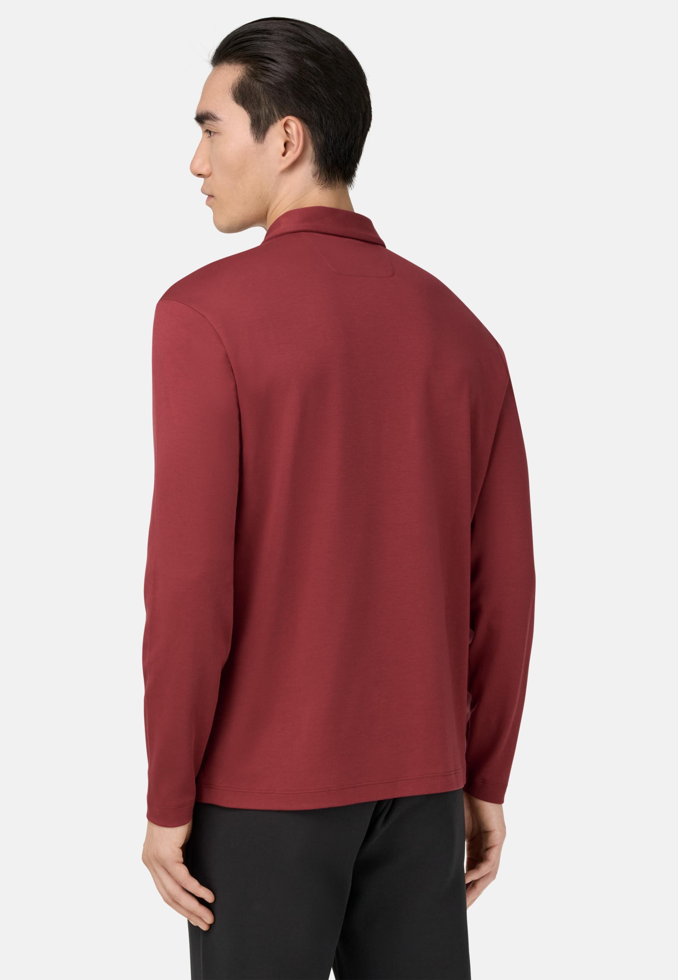 RED Pima Cotton Polo Shirt, Burgundy, large image number 1