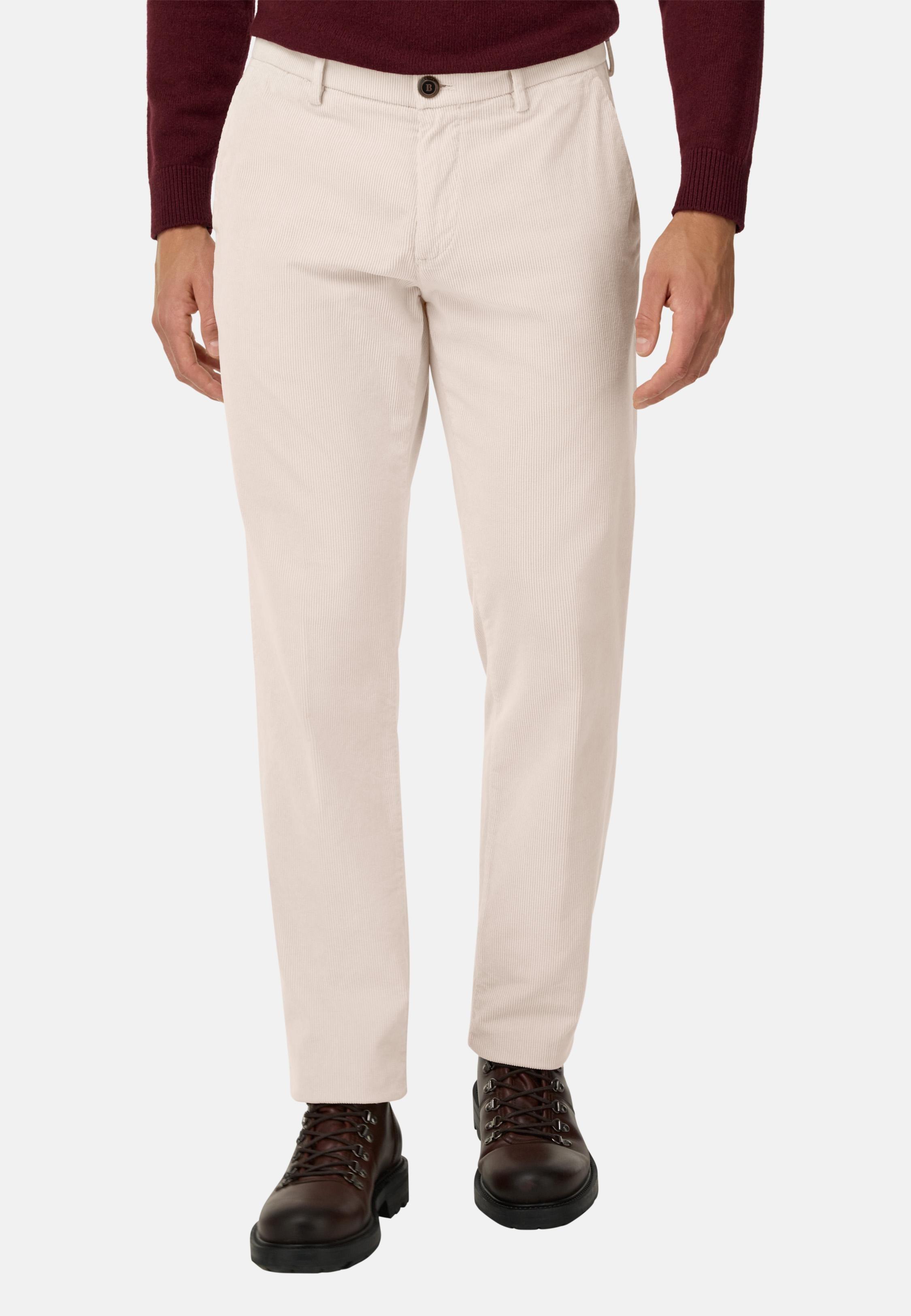 Trousers in Stretch Velvet Grey, Light grey, medium