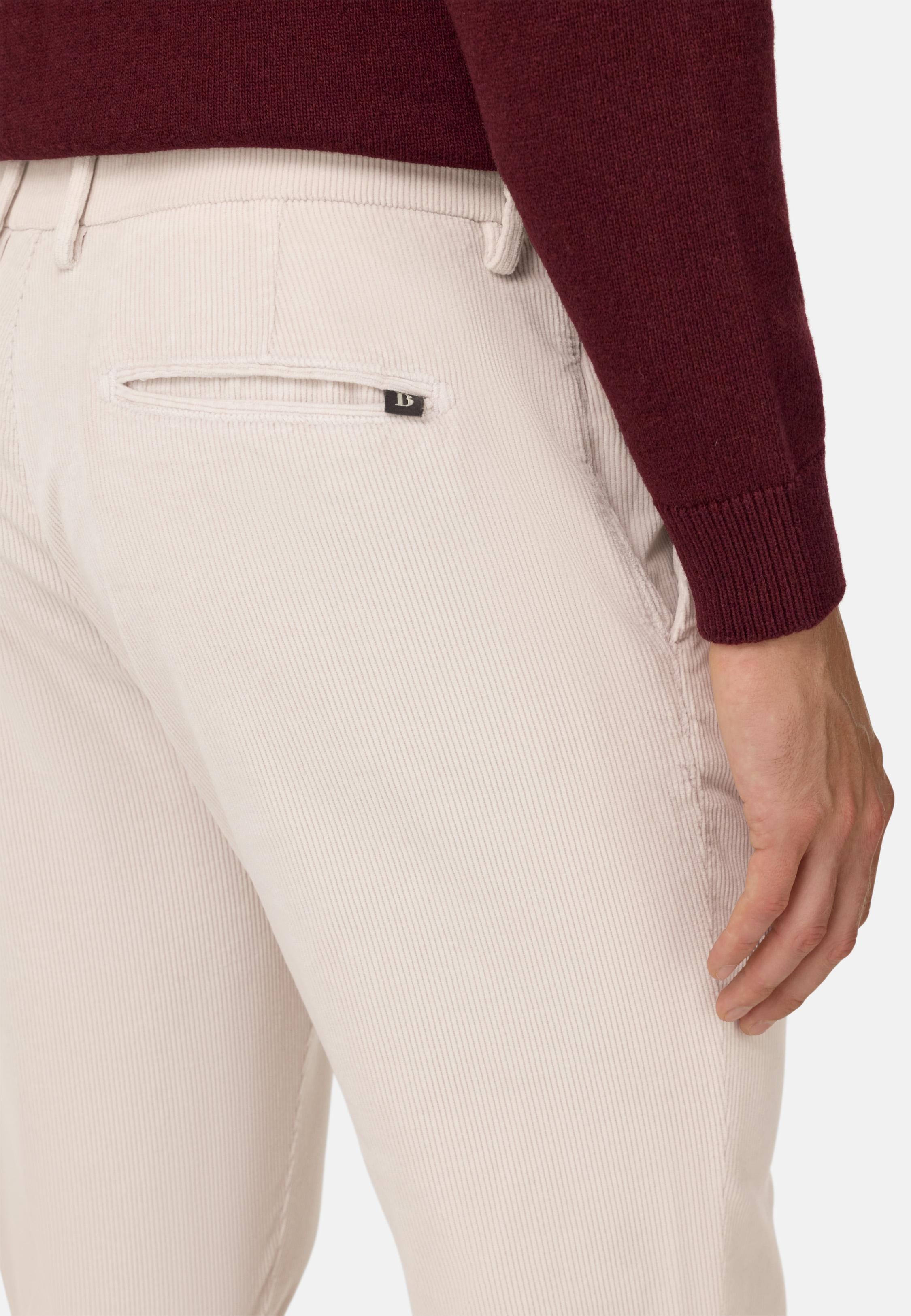 Trousers in Stretch Velvet Grey, Light grey, large image number 3