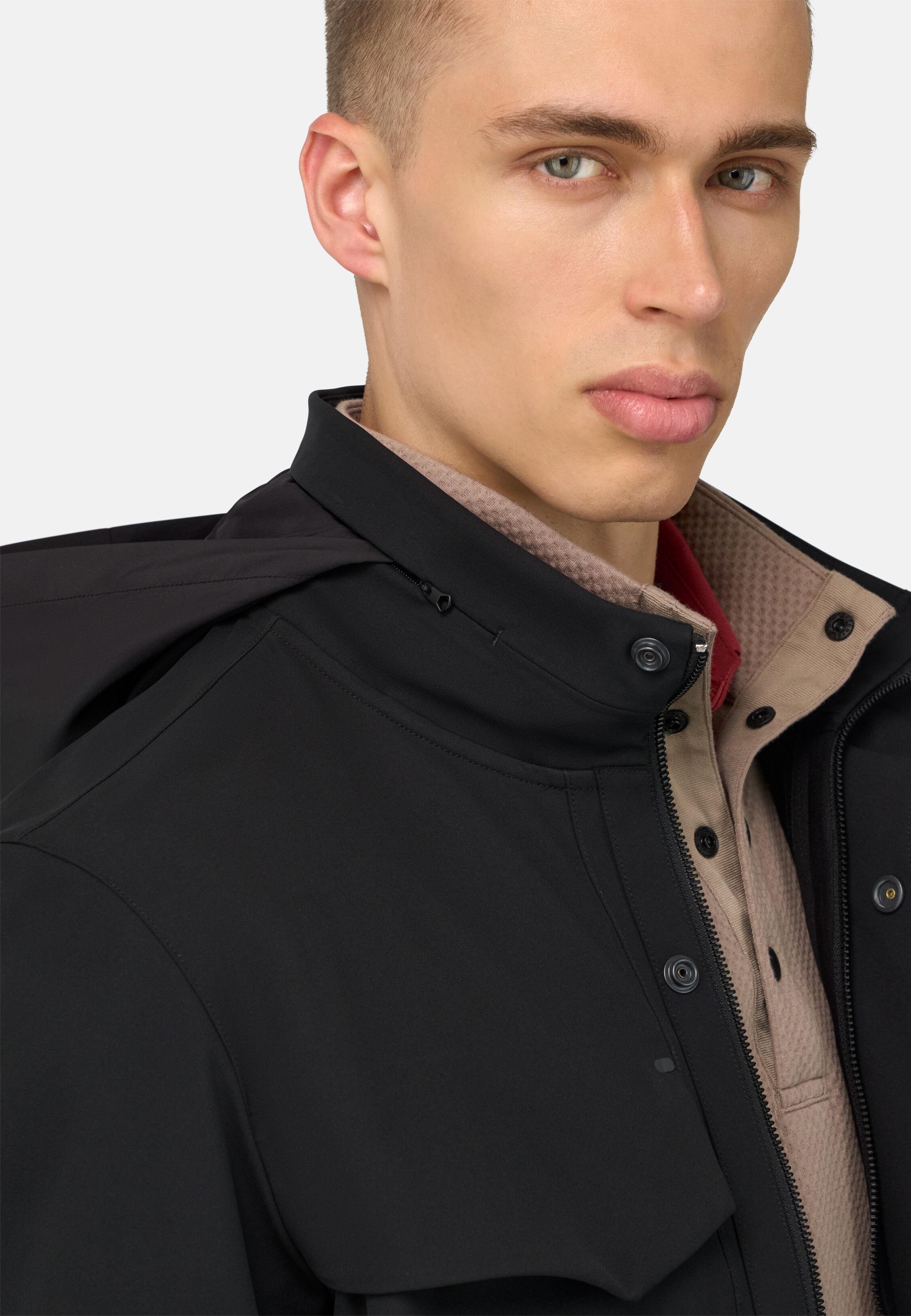 B Tech Field Jacket in Technical Fabric Black, 3901_BLAC, medium