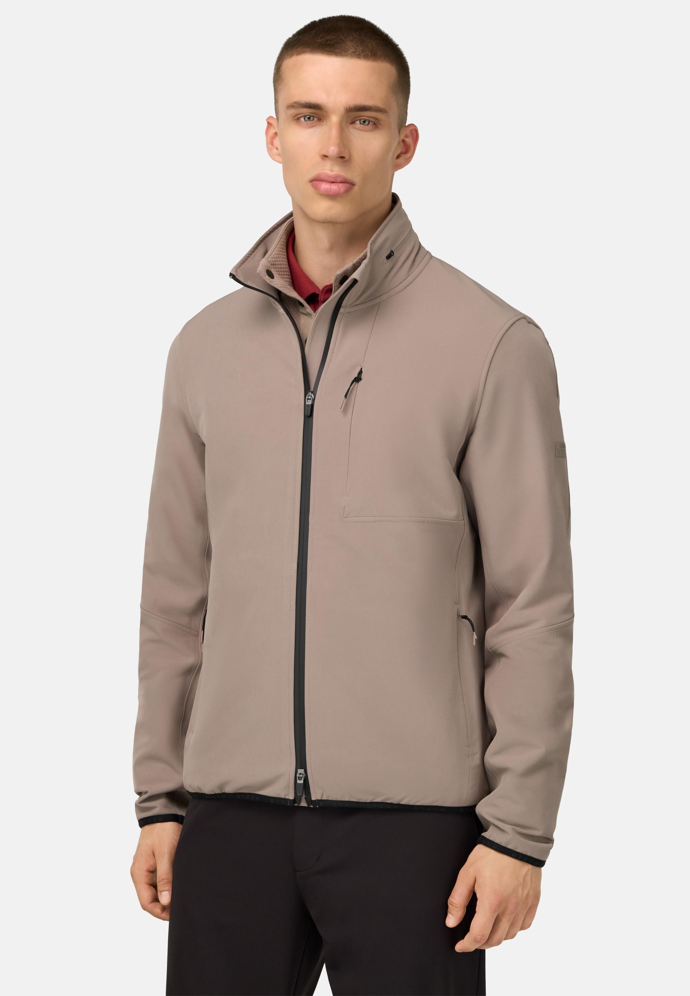 Padded Windproof Jacket In B-Tech Stretch Nylon Brown, , medium