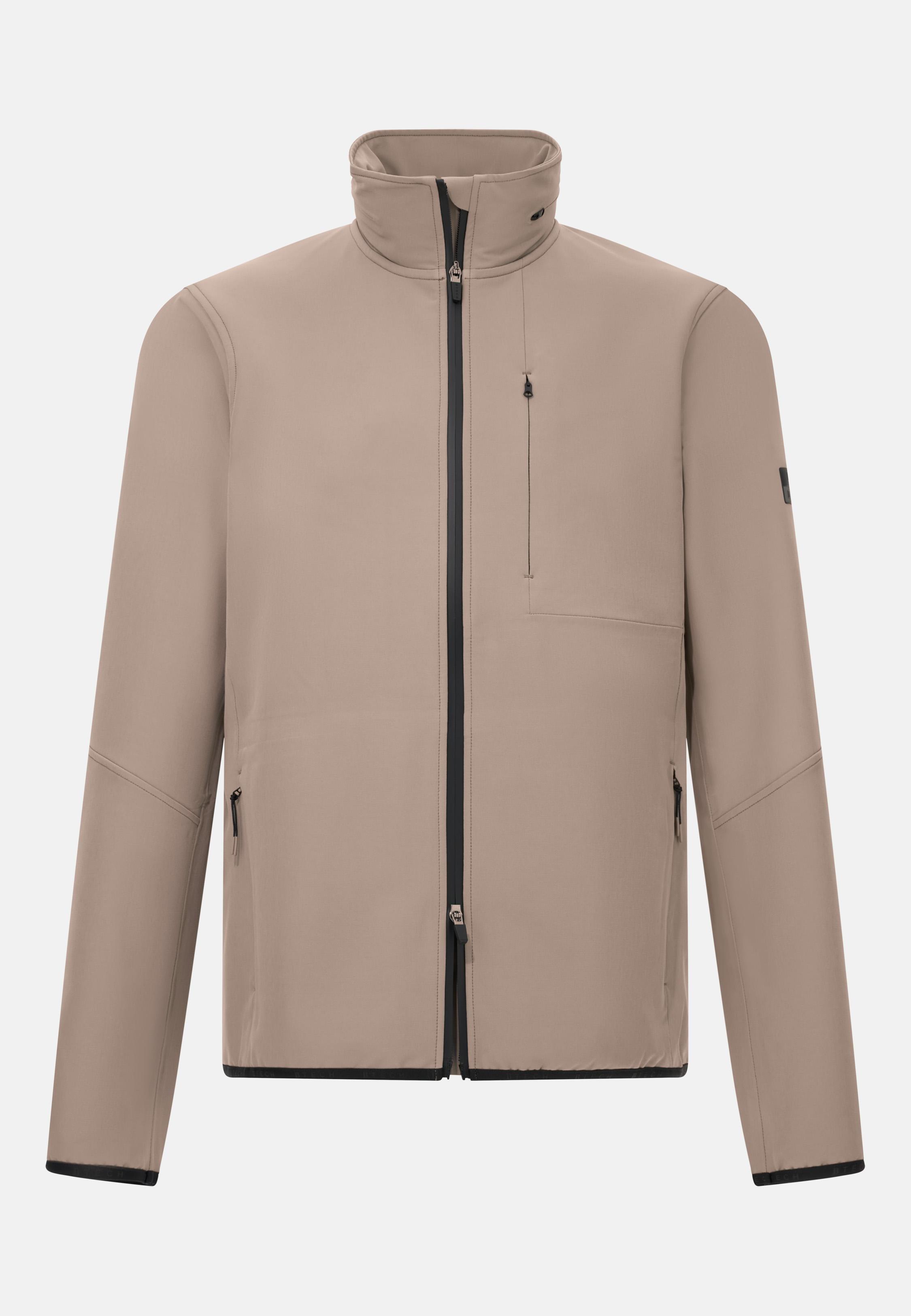 Padded Windproof Jacket in B-Tech Stretch Nylon Brown, Taupe, large image number 3