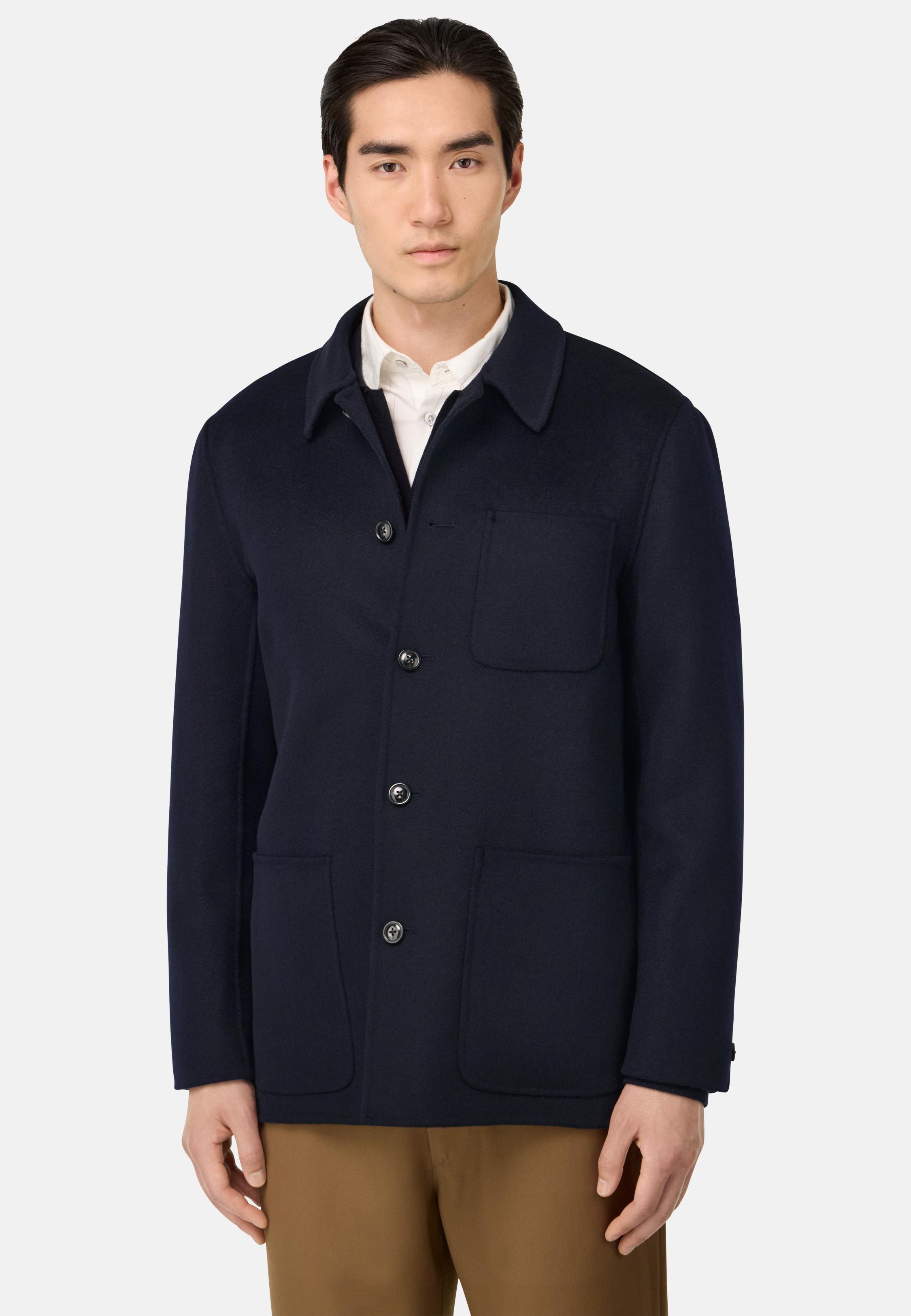 Work Shirt Jacket in Wool Blue, Navy blue, medium