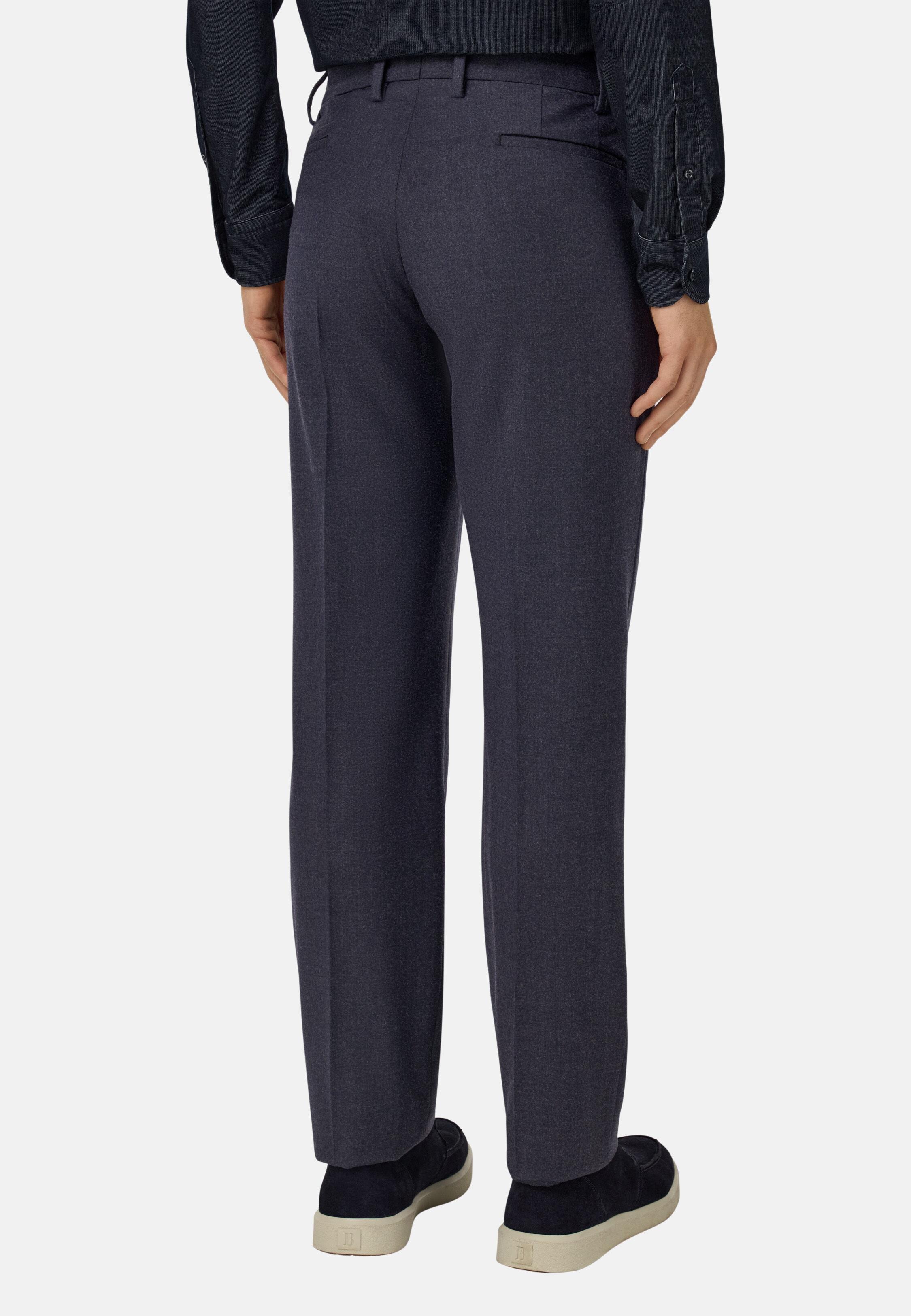 NAVY Trousers in Stretch Flannel, Navy blue, large image number 2