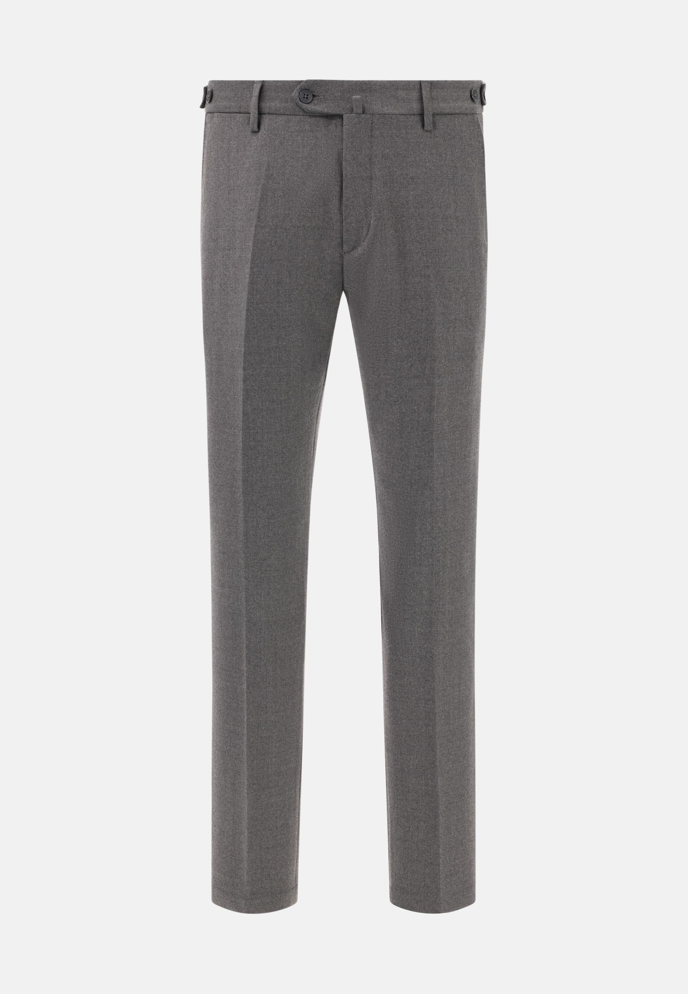Trousers In Stretch Flannel Grey, Grey, large image number 4