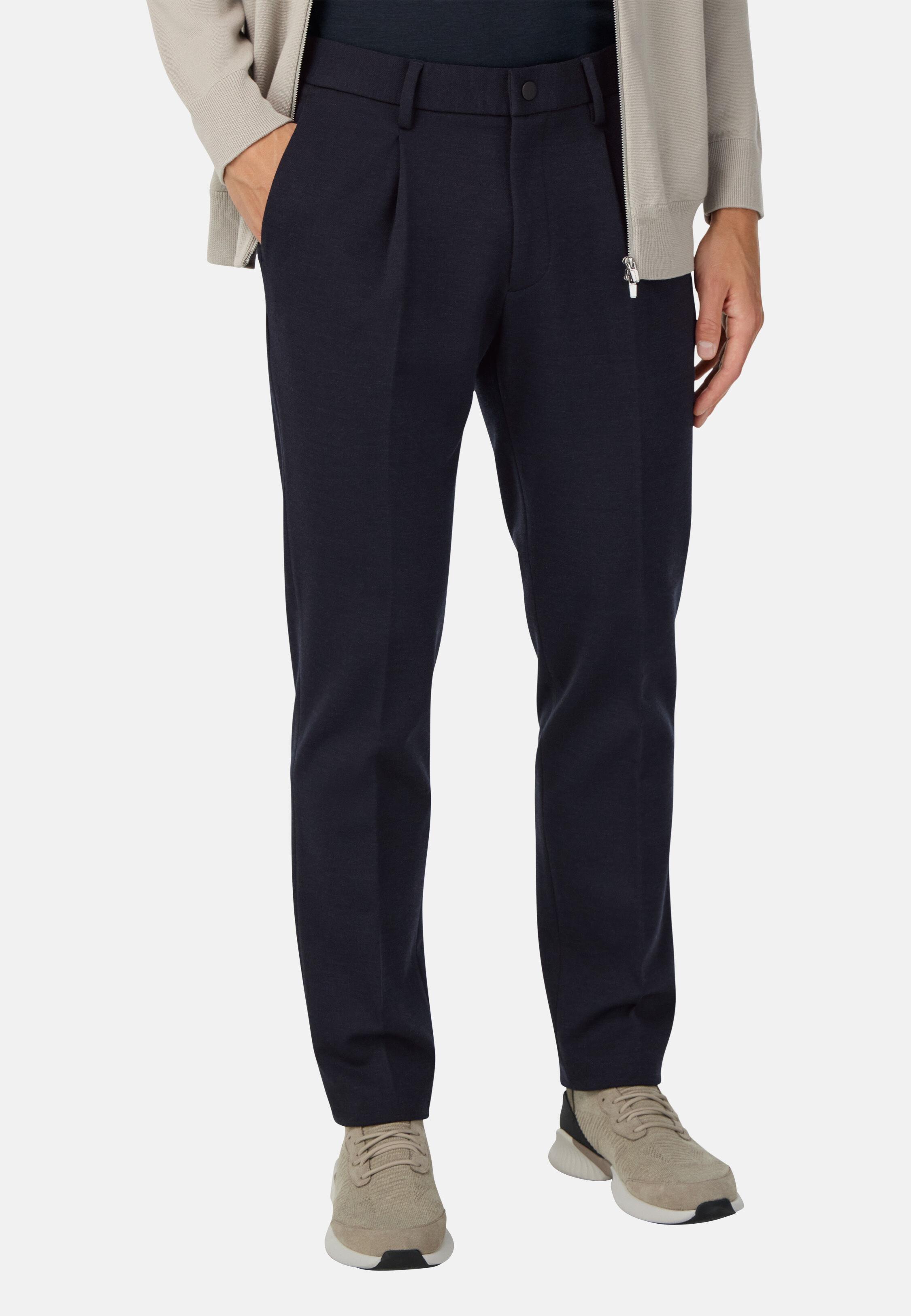 B Tech Trousers in Technical Wool Blue, 3901_NAVY, medium