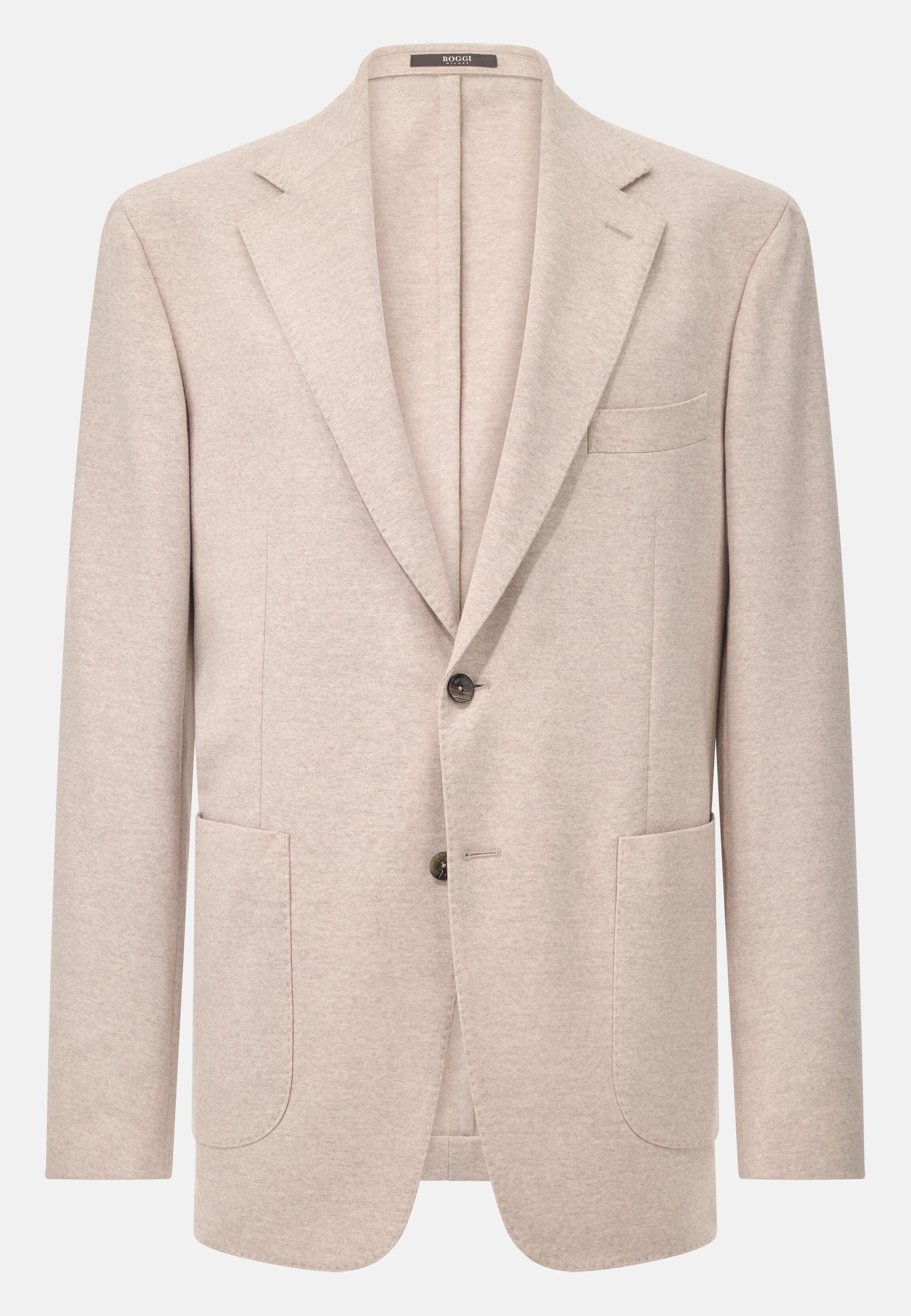 B Jersey Pure Wool Jacket Beige, Sand, large image number 3