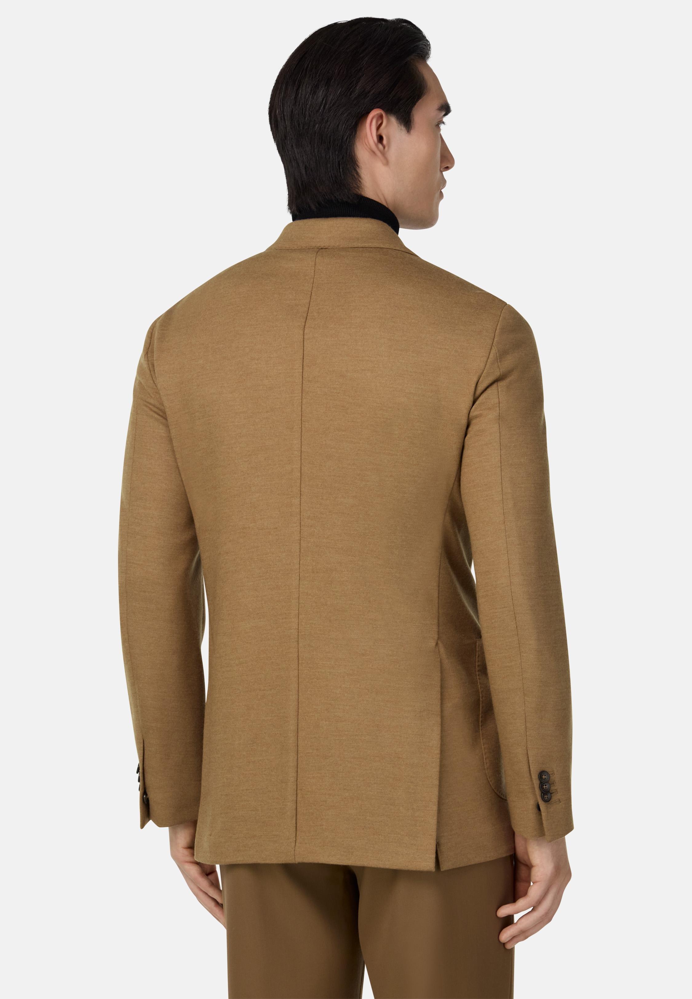 B Jersey Pure Wool Jacket Brown, , large image number 1