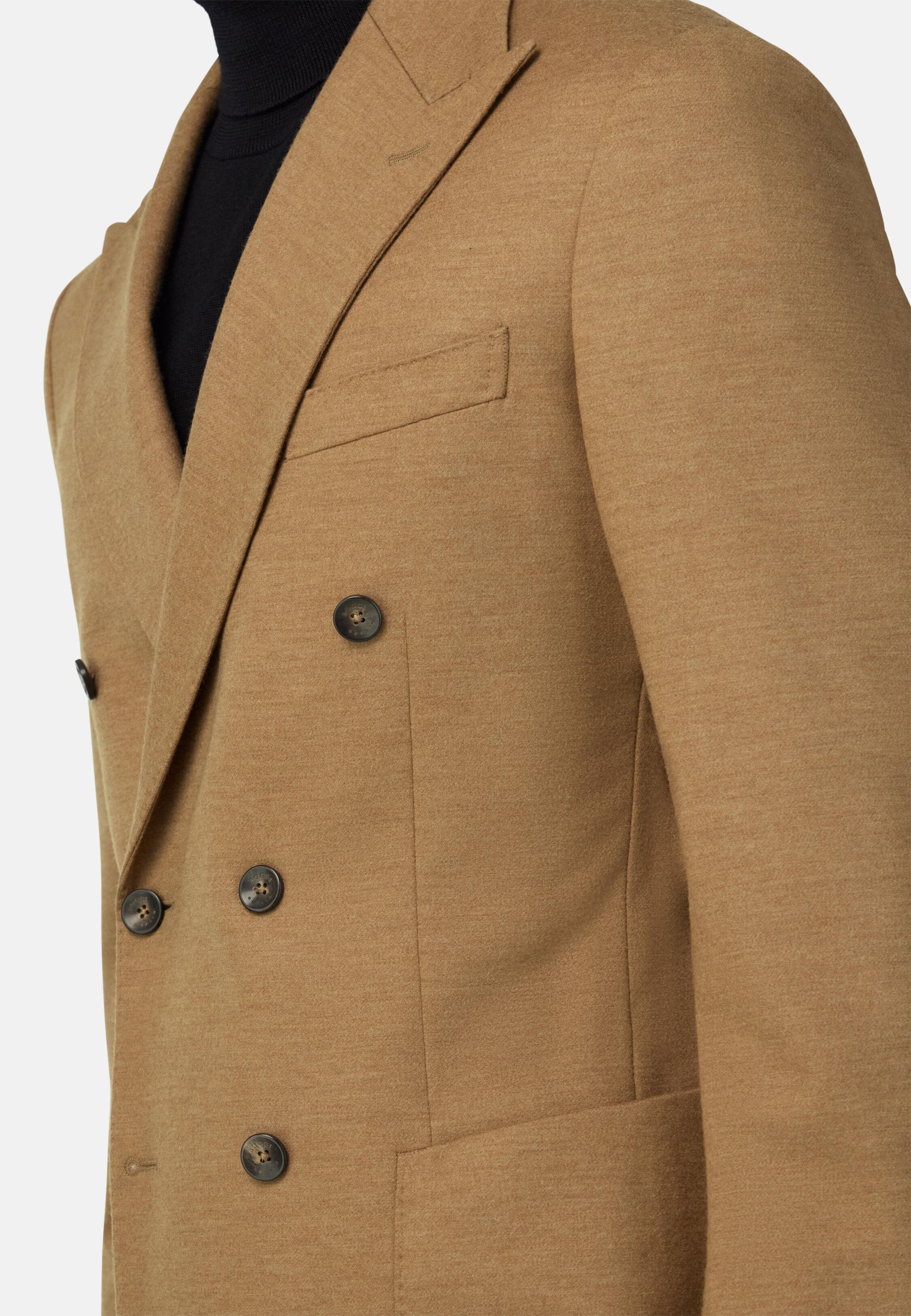 جاكيت B Jersey من الصوف الخالص، بني, 3901_HAZE, medium