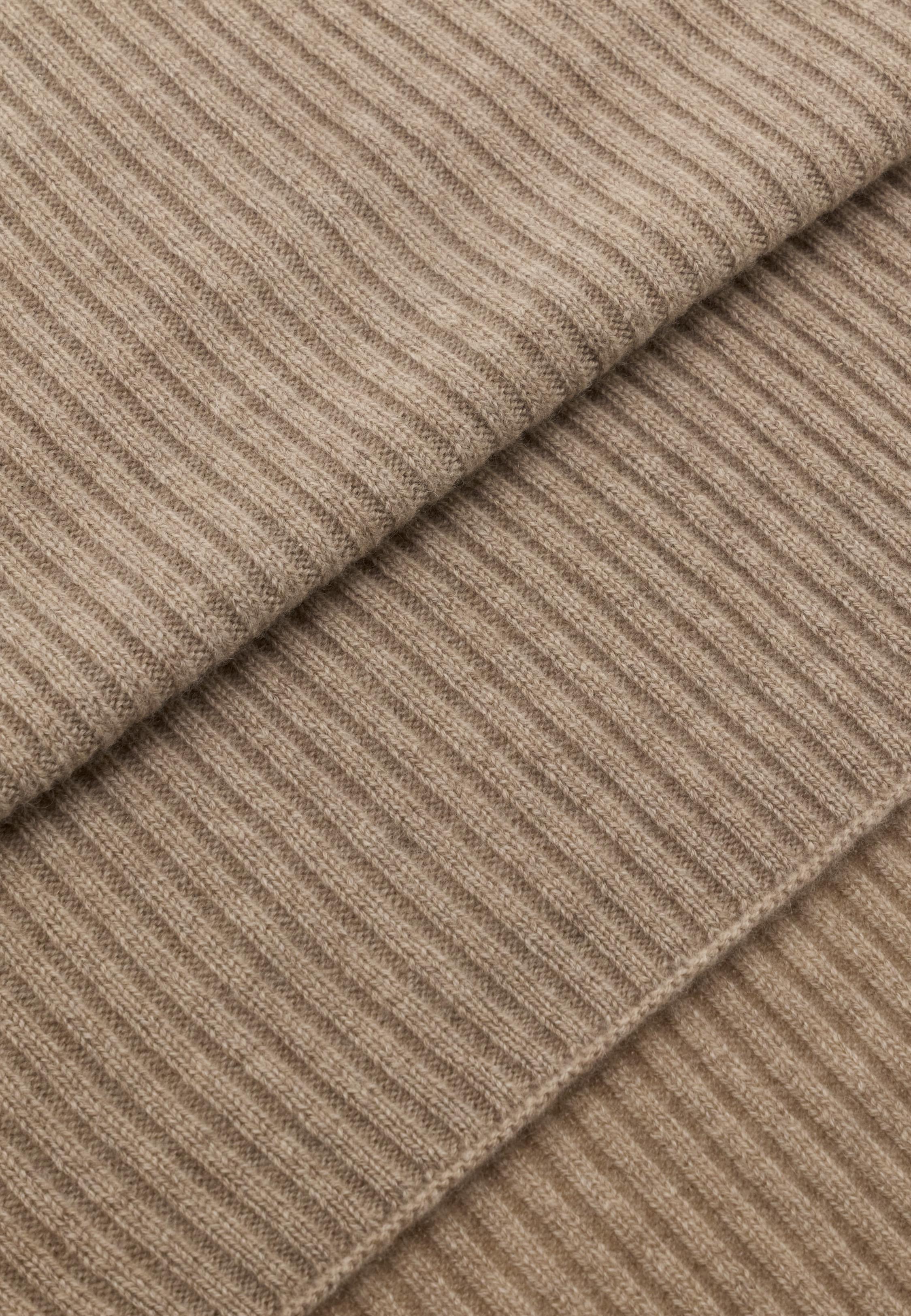 Ribbed Pure Cashmere Scarf Beige, Beige, medium