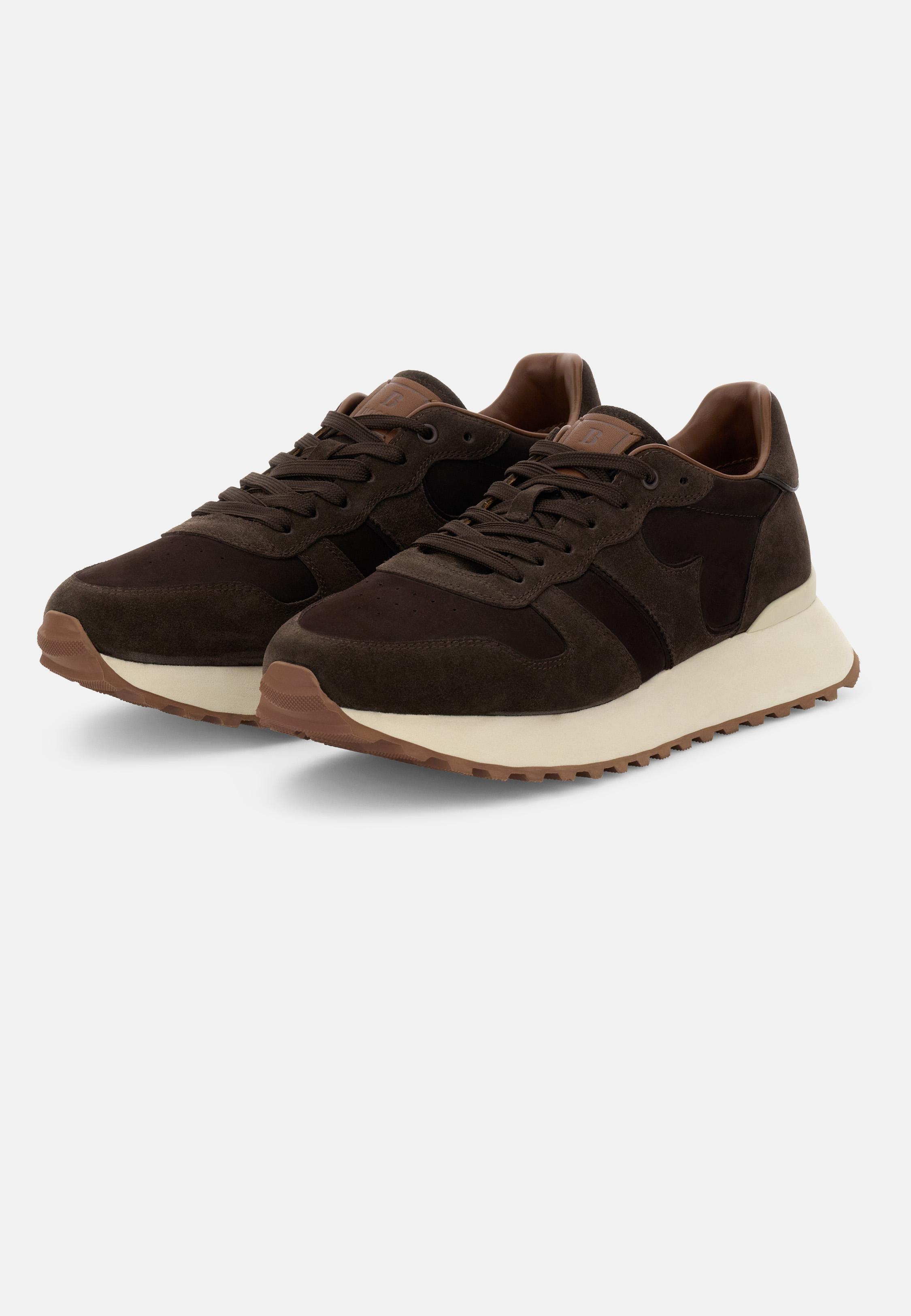 Suede and Nubuck Trainers Brown, Dark brown, medium