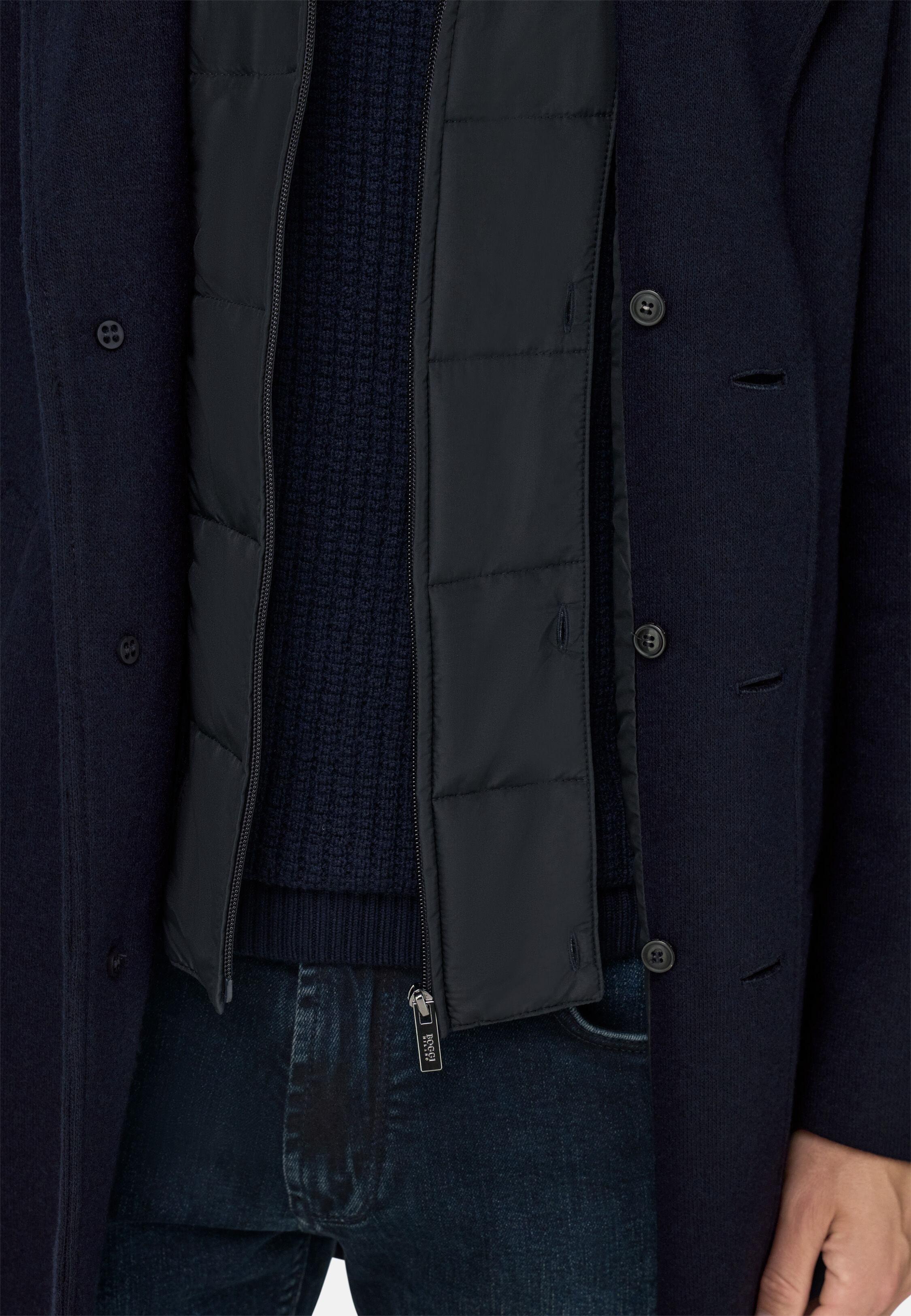 Wool Jersey Coat With Gilet Blue, DARK NAVY, medium