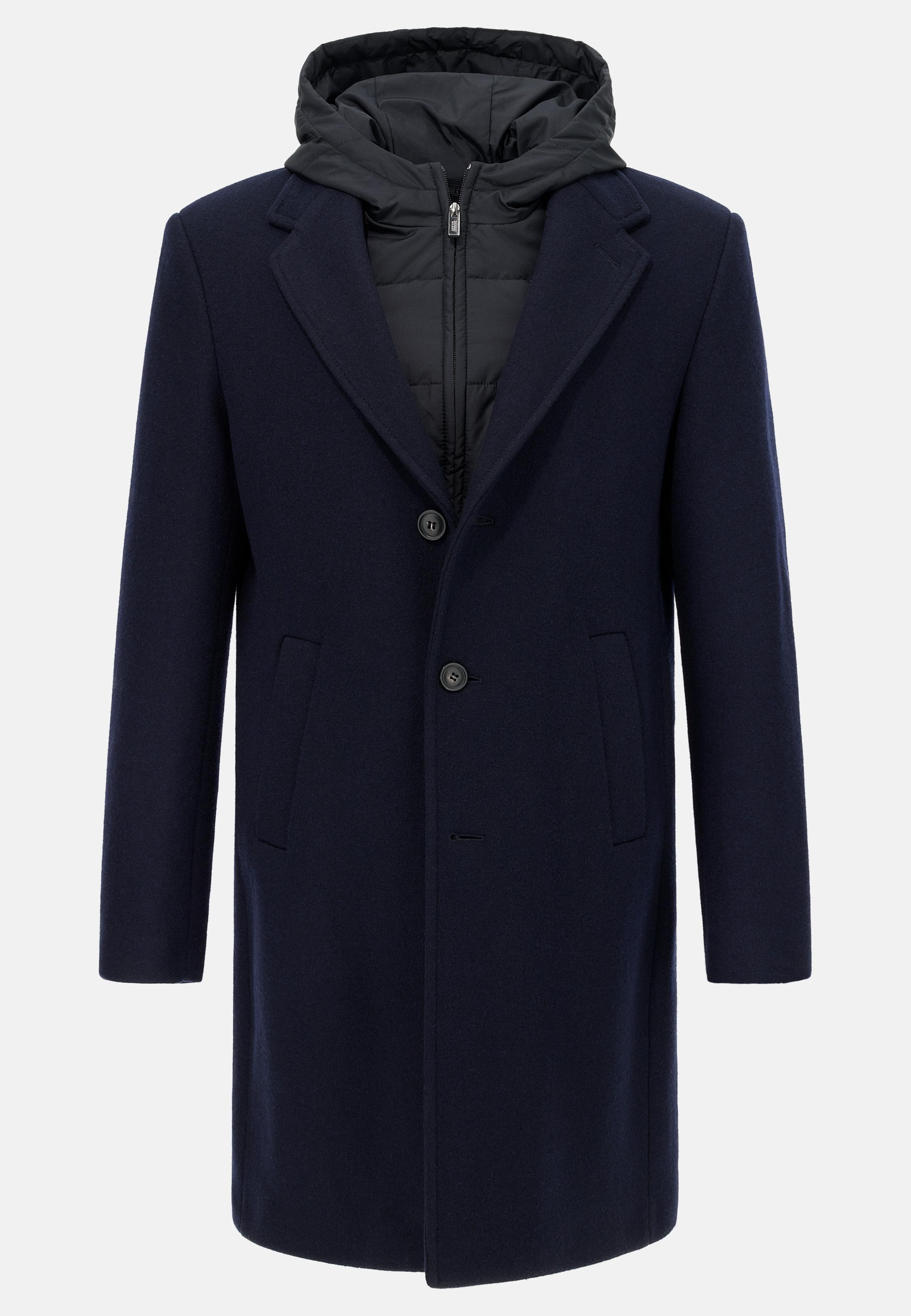 Wool Jersey Coat With Gilet Blue, DARK NAVY, large image number 3
